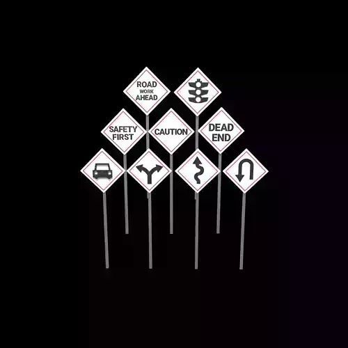 Traffic signs 3D model