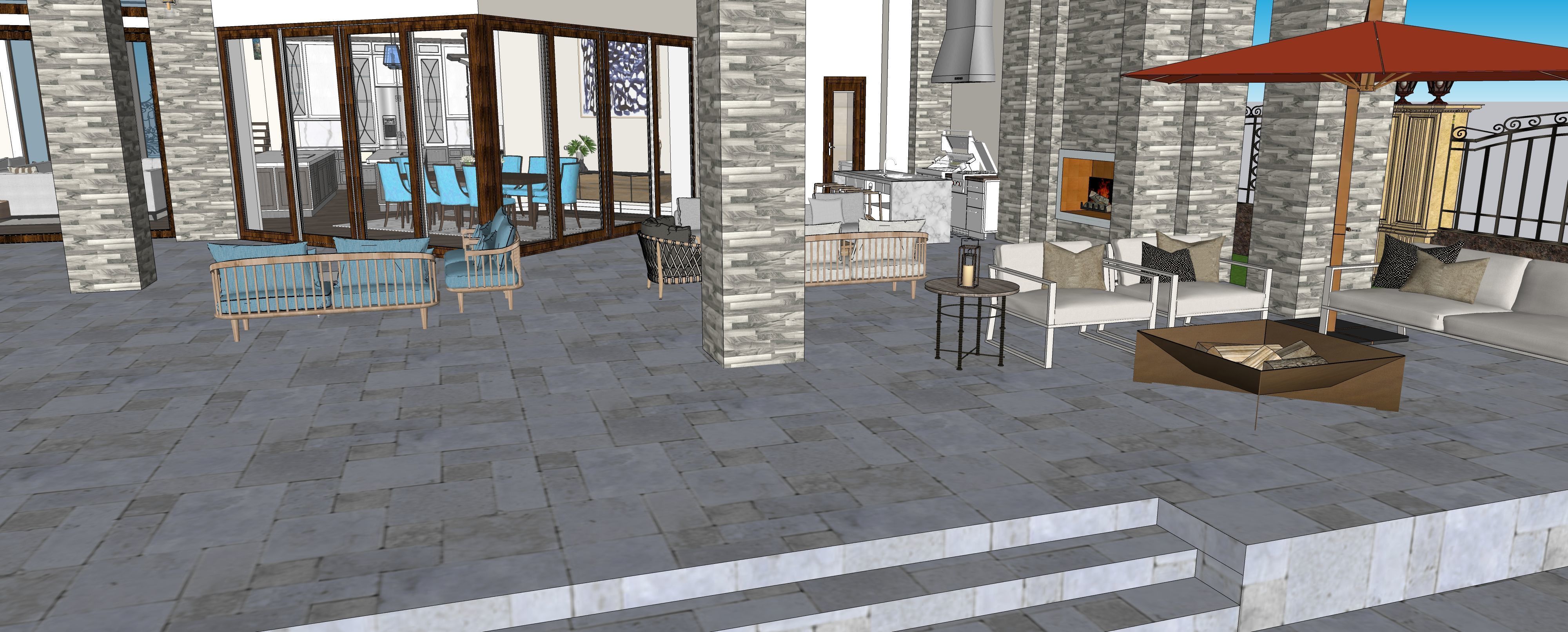 Two story double car garage 3D model_75