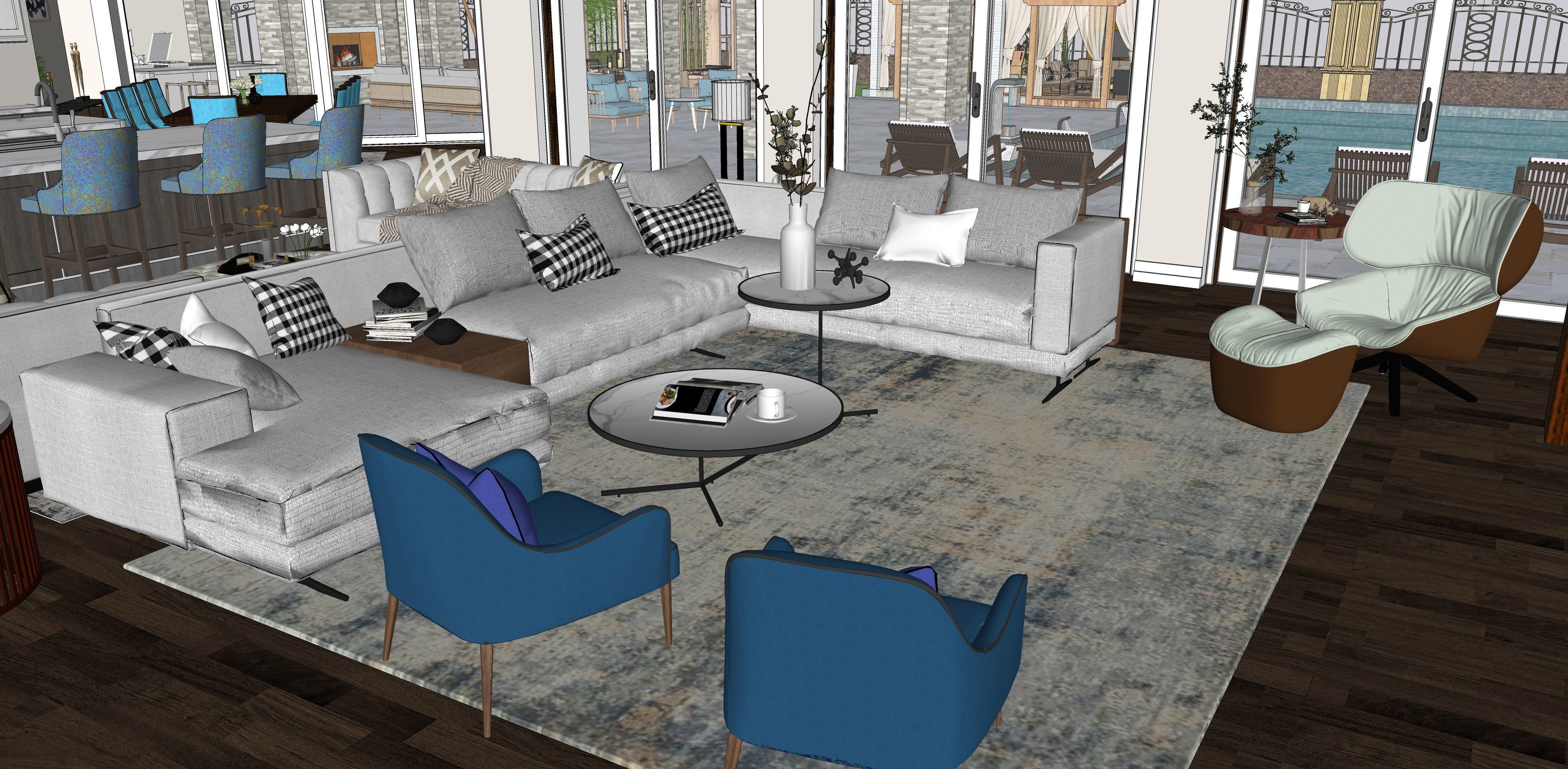 Two story double car garage 3D model_33