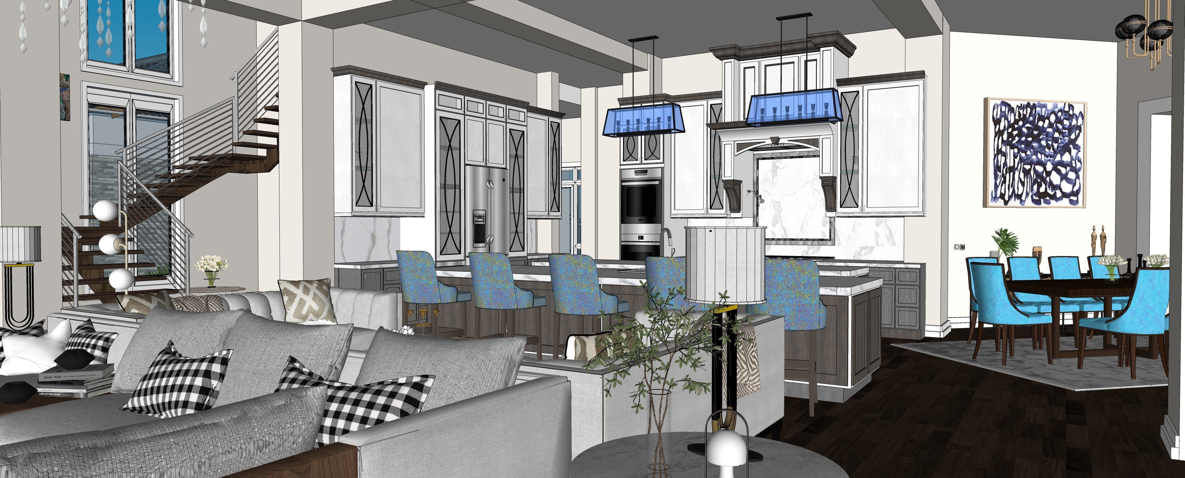 Two story double car garage 3D model_36