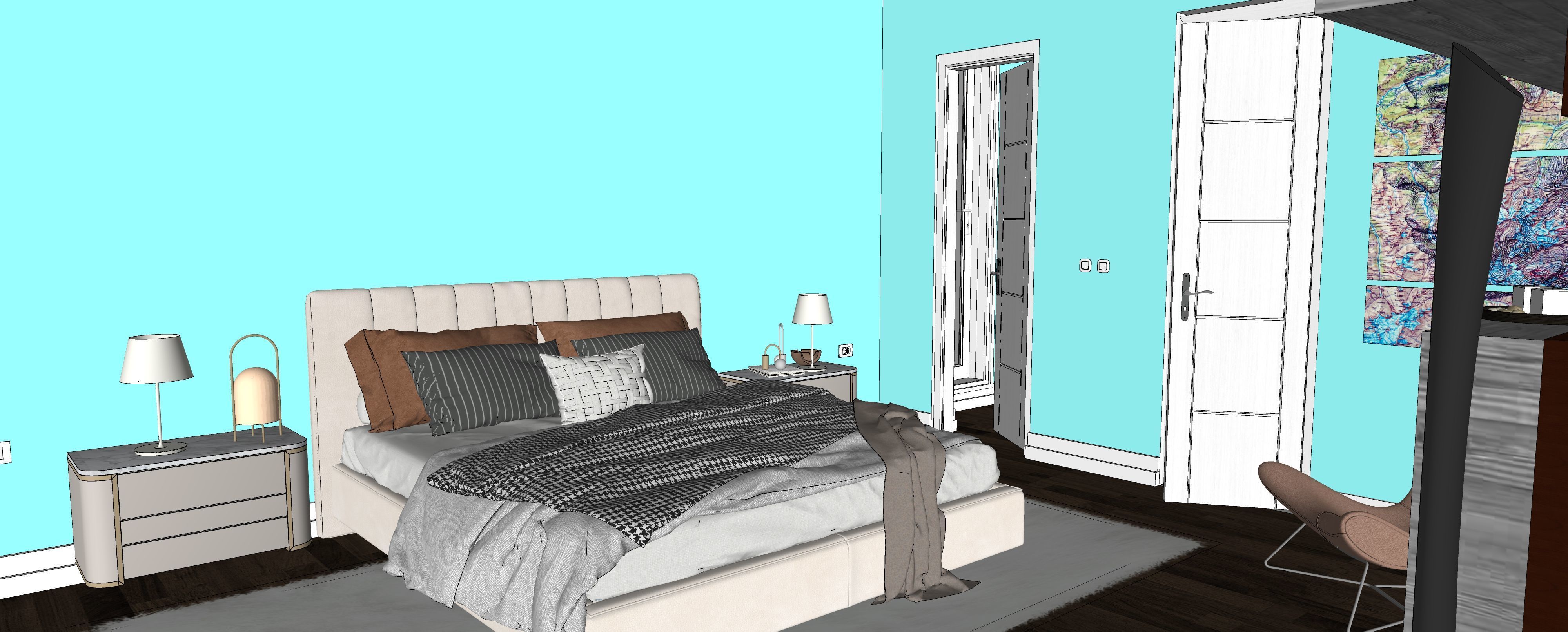 Two story double car garage 3D model_61