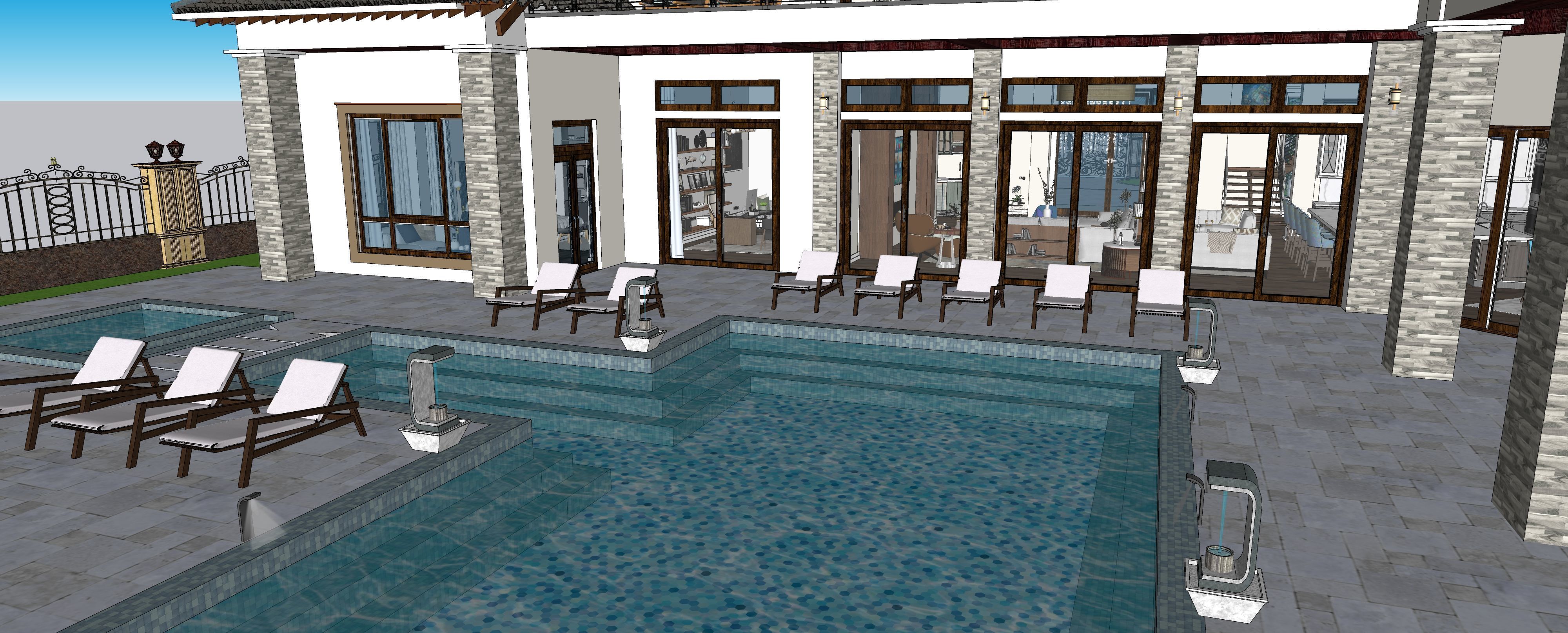 Two story double car garage 3D model_74