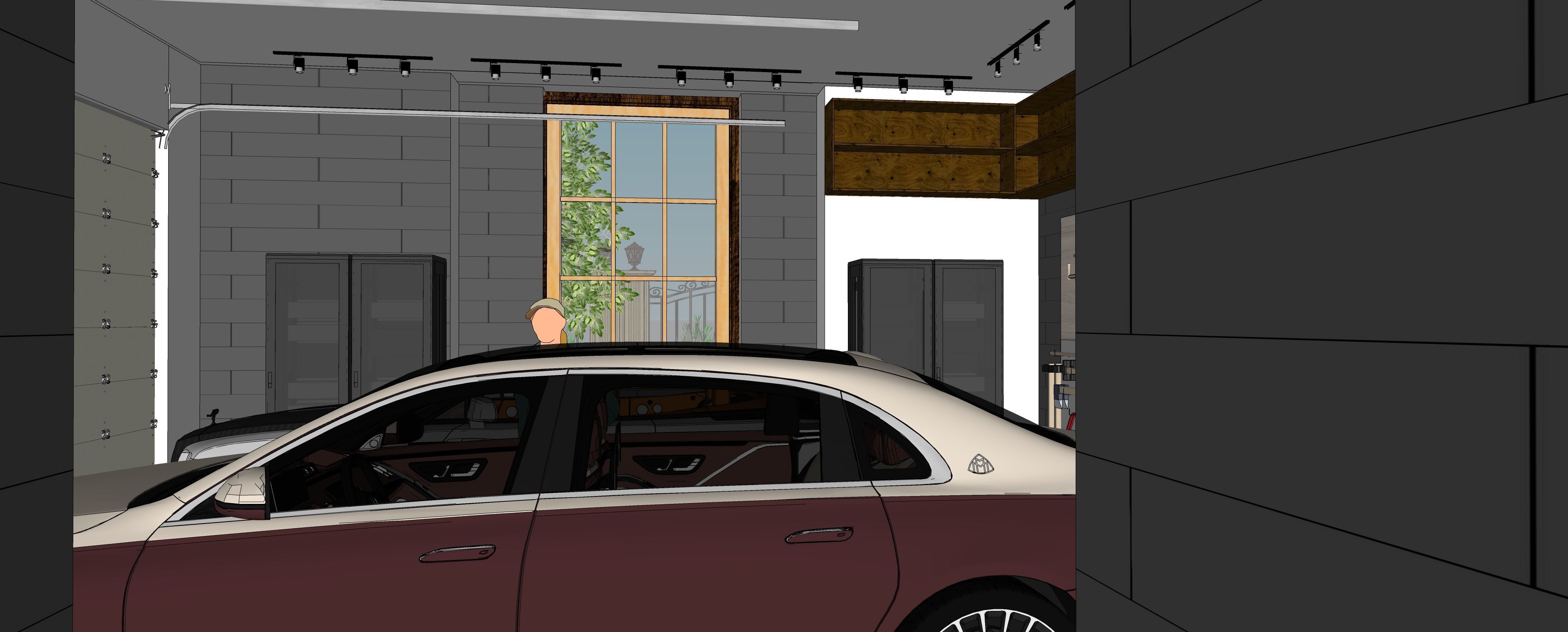 Two story double car garage 3D model_10
