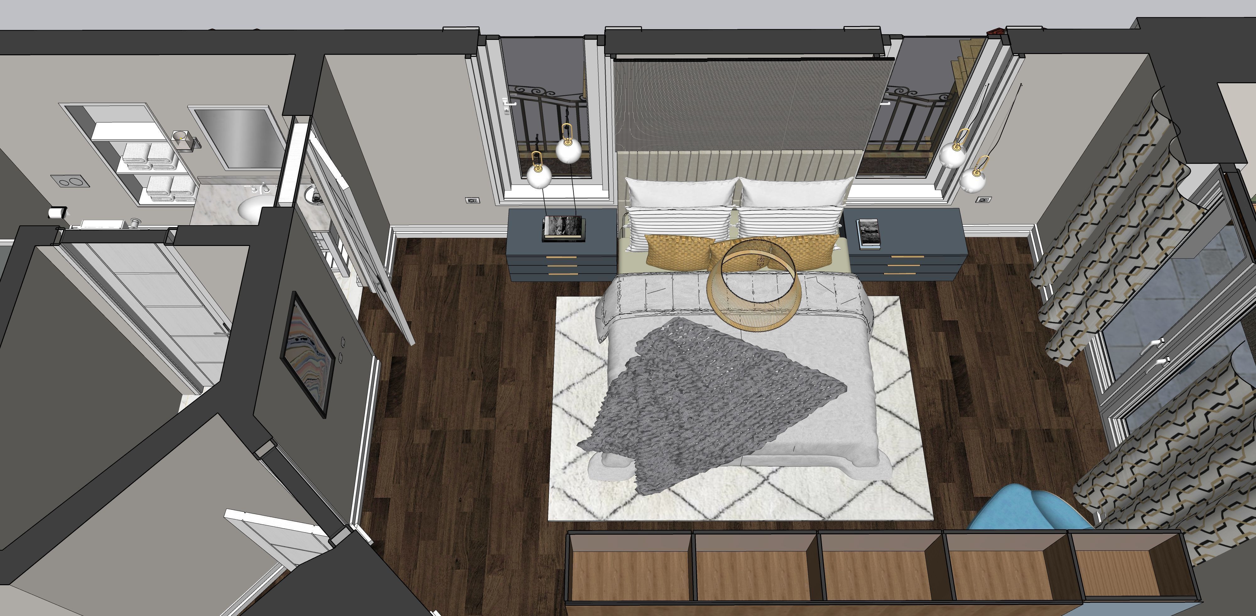 Two story double car garage 3D model_66