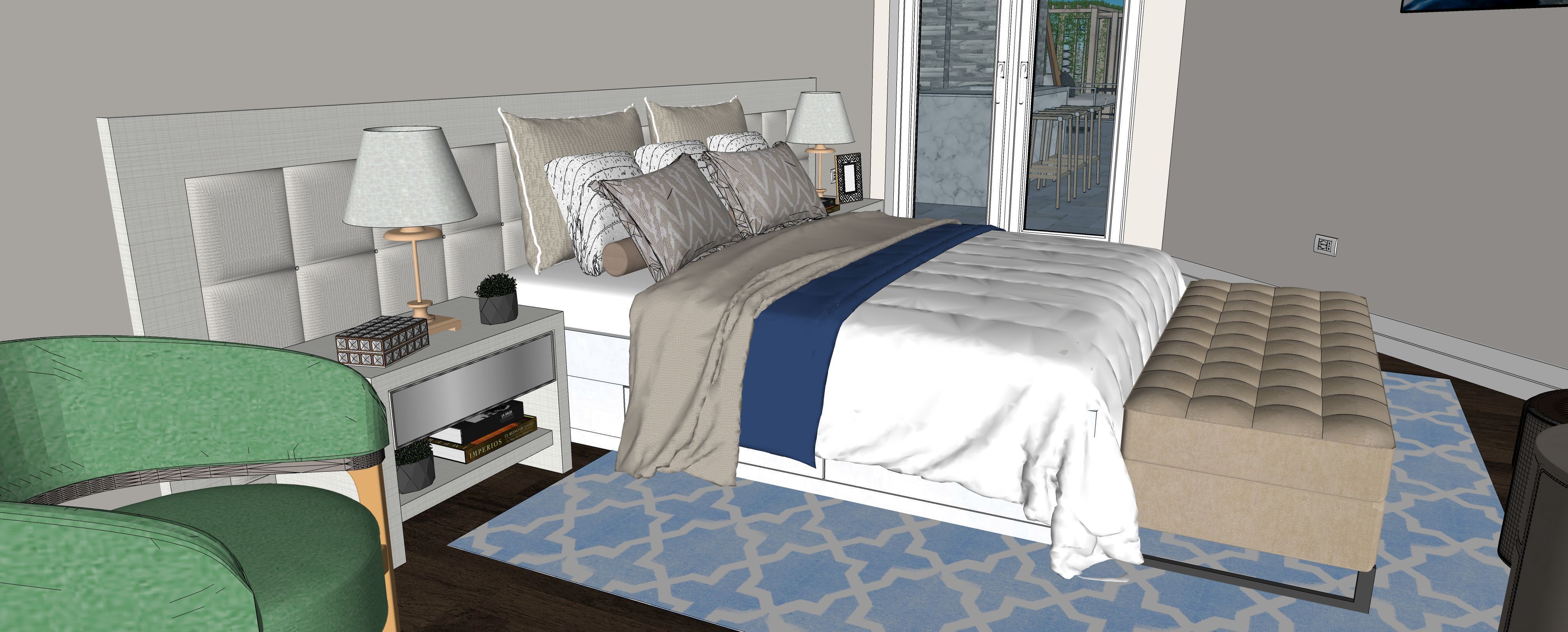 Two story double car garage 3D model_46