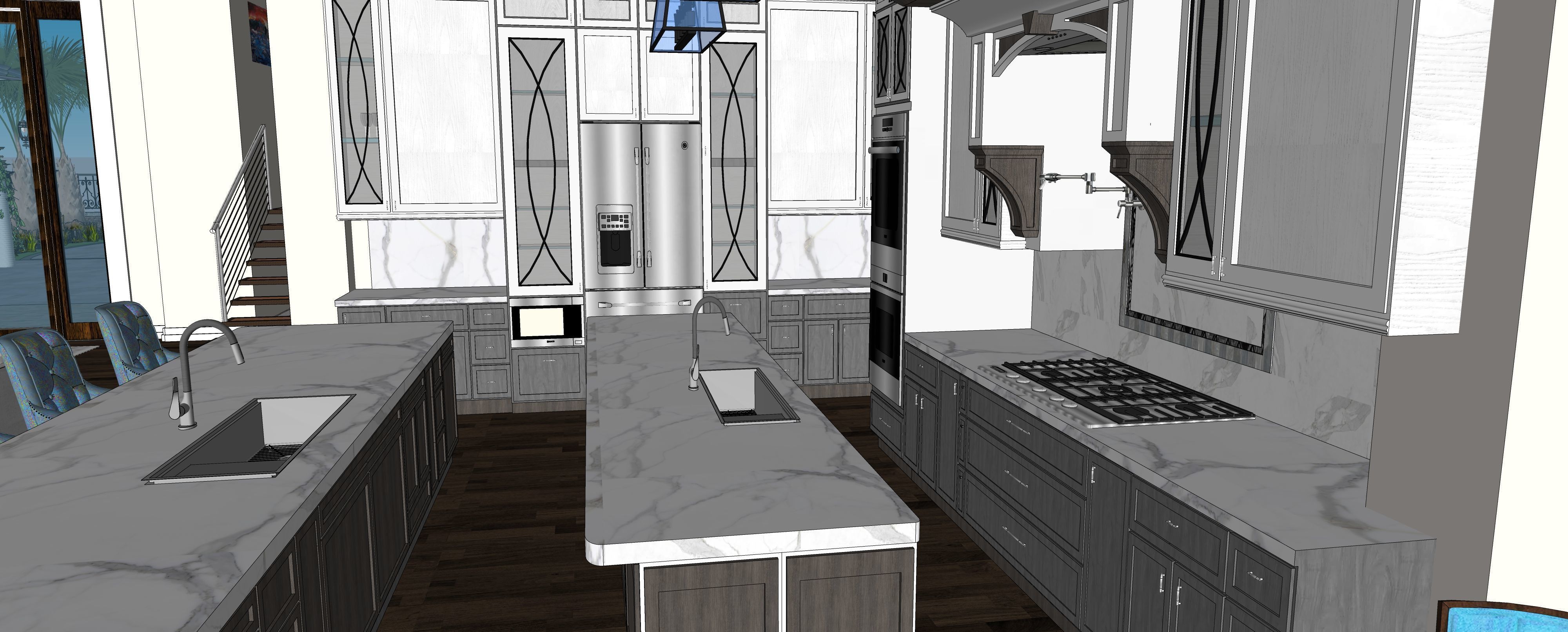 Two story double car garage 3D model_38