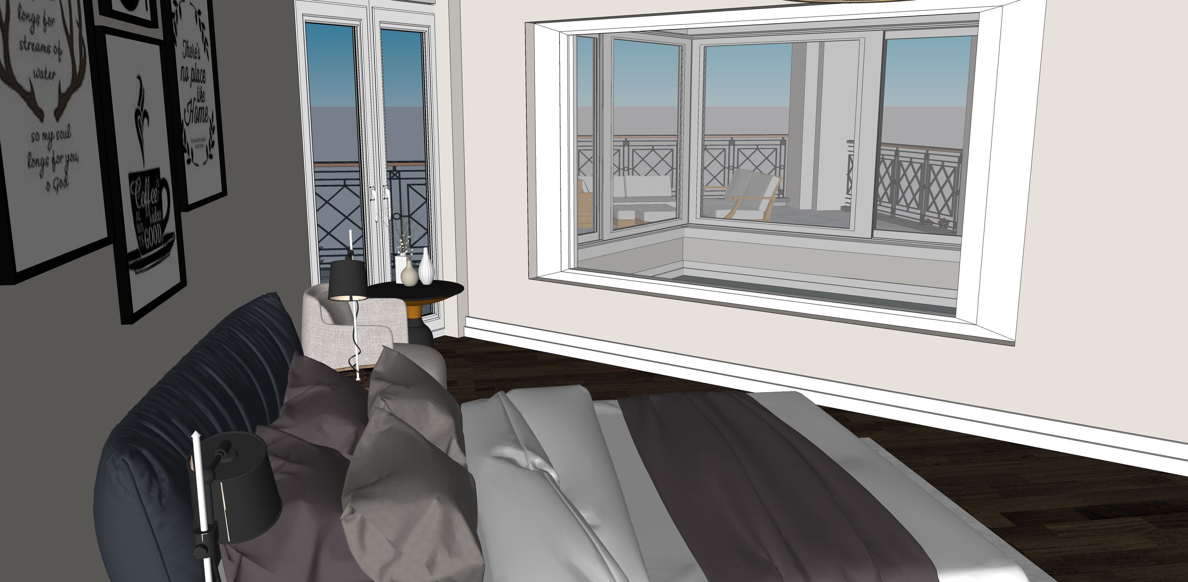 Two story double car garage 3D model_70