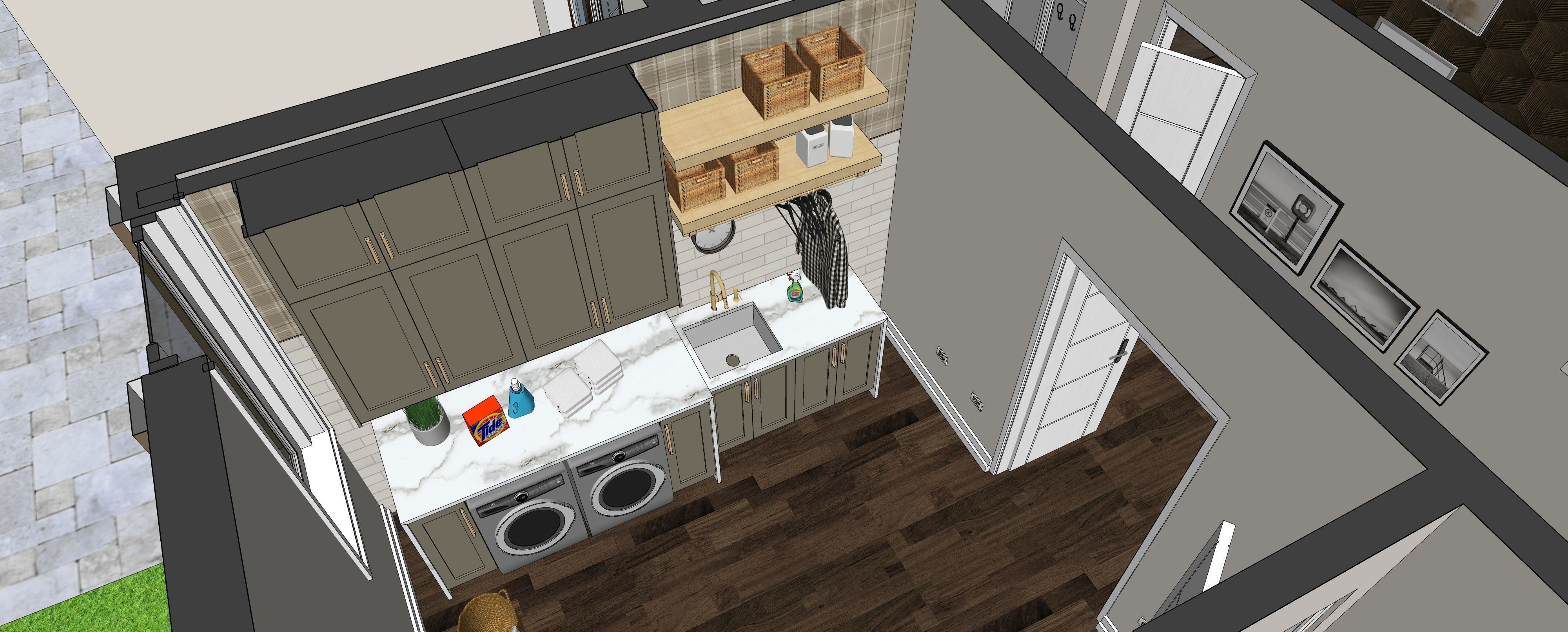 Two story double car garage 3D model_45