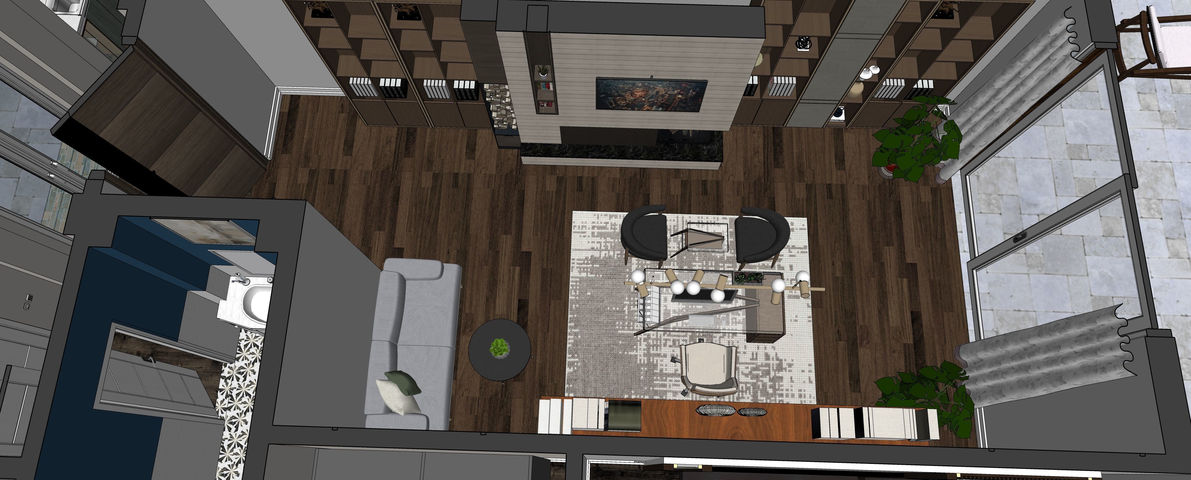 Two story double car garage 3D model_30