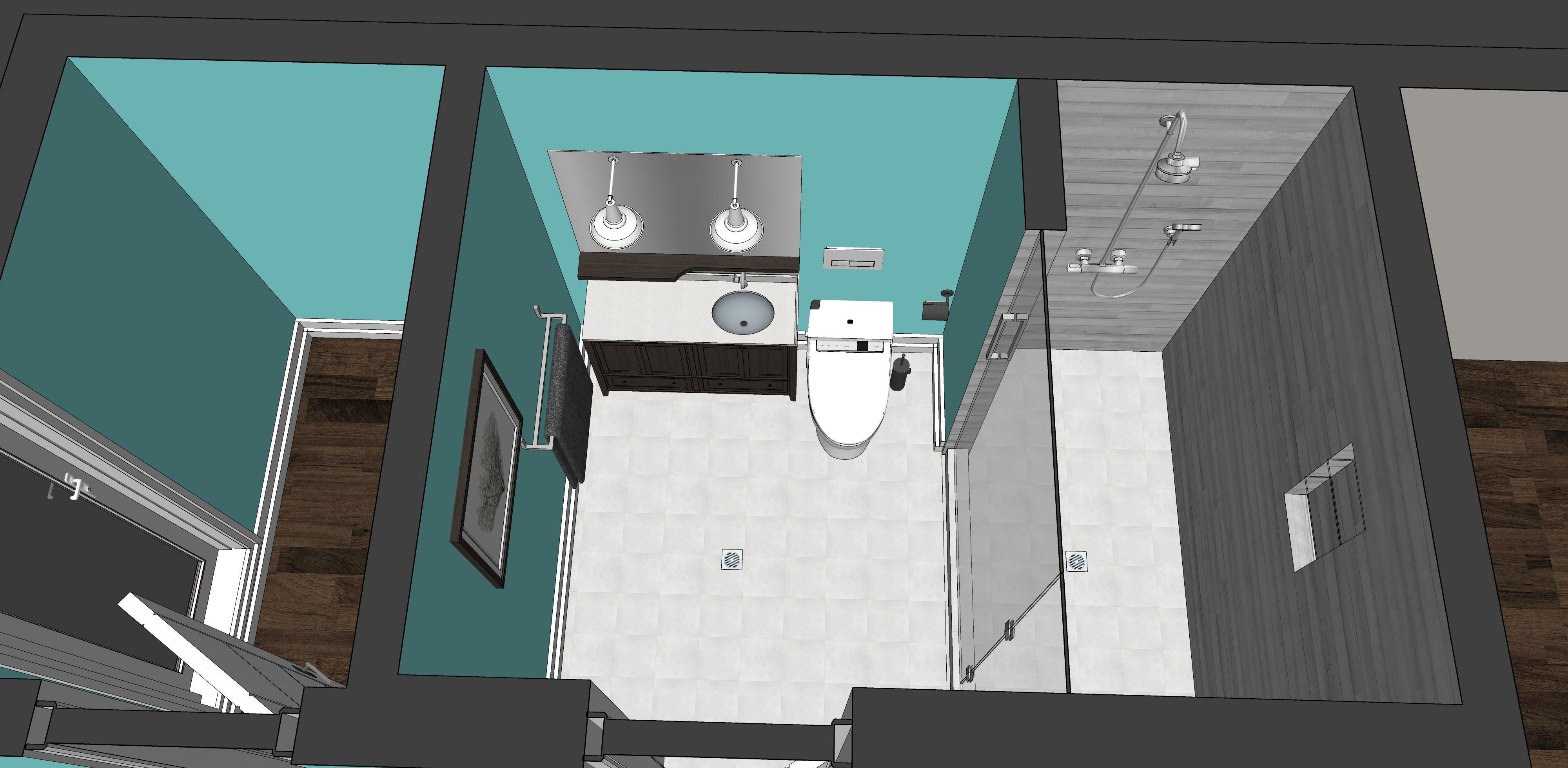 Two story double car garage 3D model_64