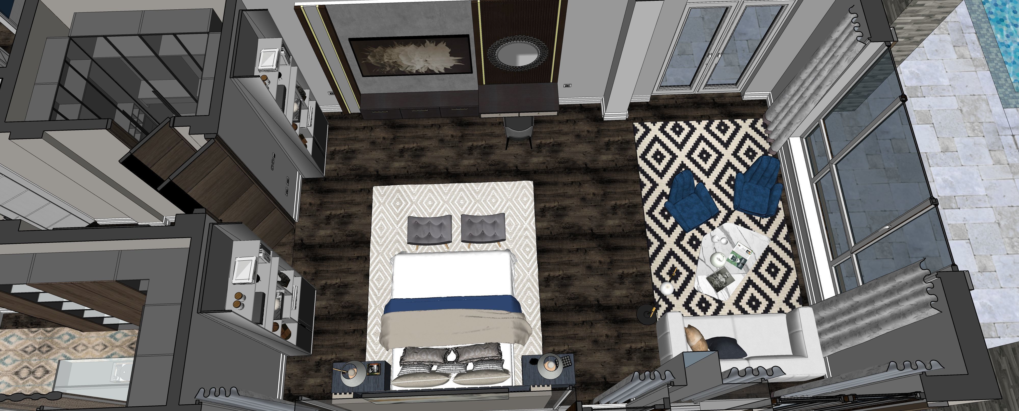 Two story double car garage 3D model_26