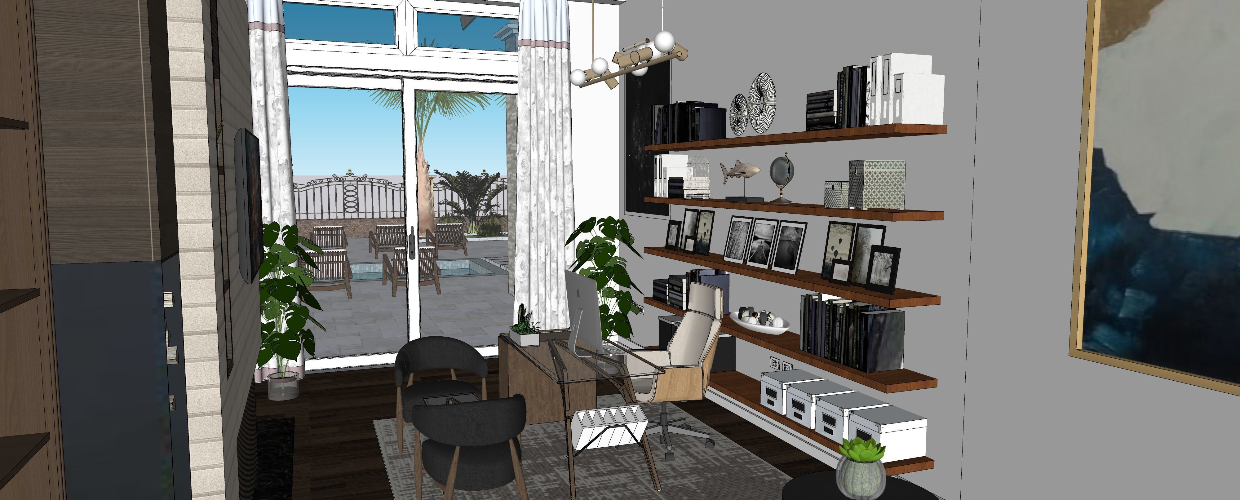 Two story double car garage 3D model_28