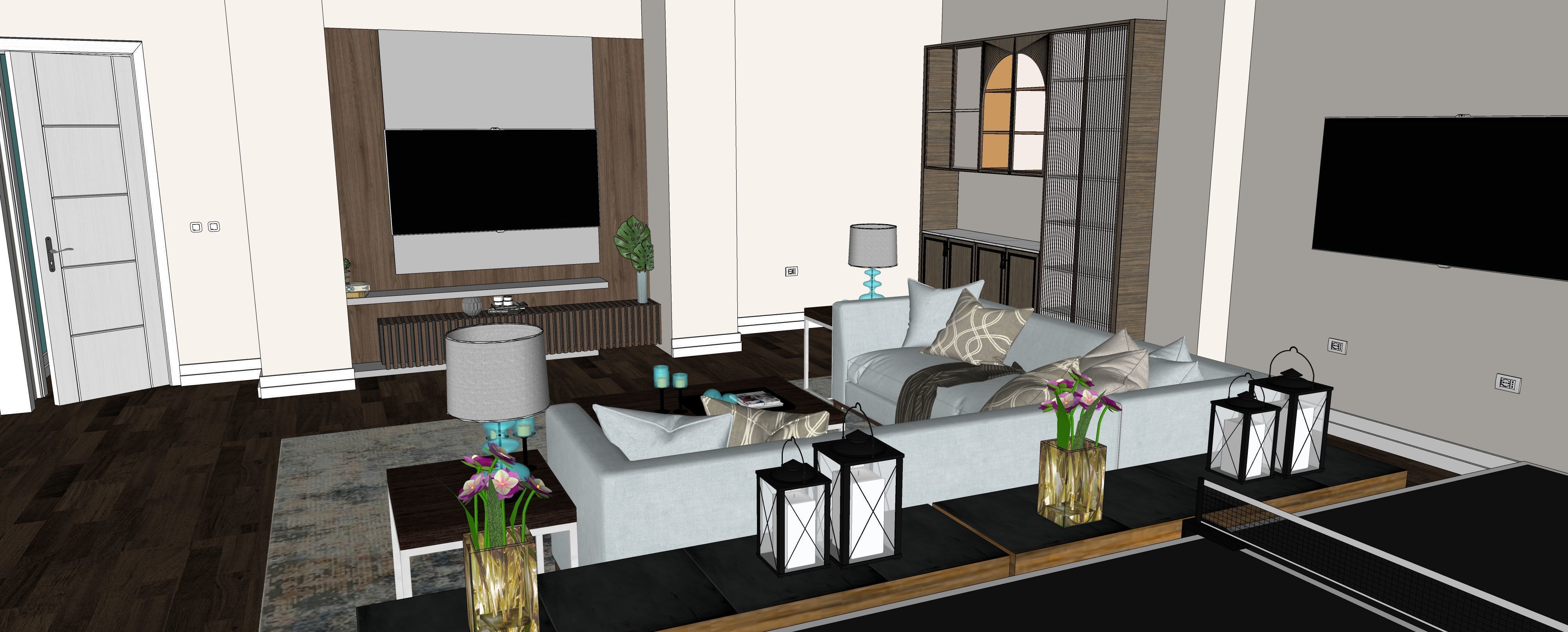 Two story double car garage 3D model_54