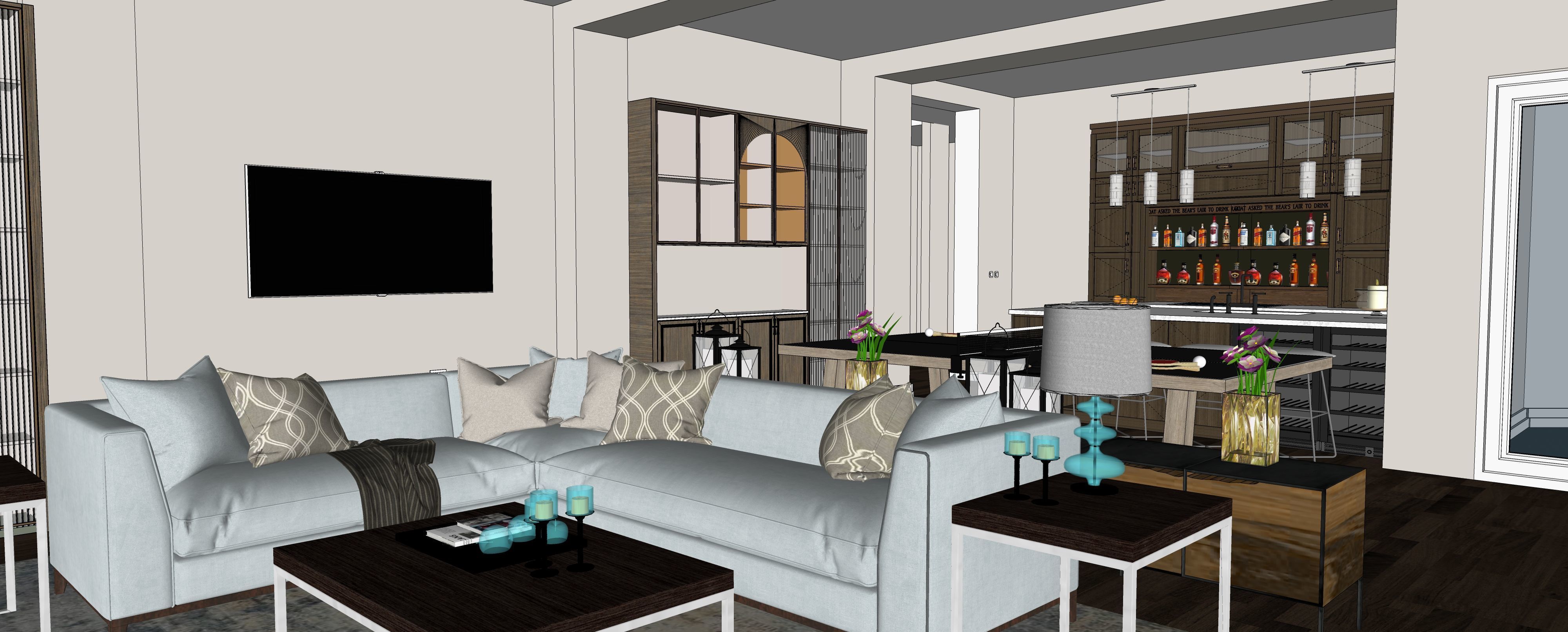 Two story double car garage 3D model_55