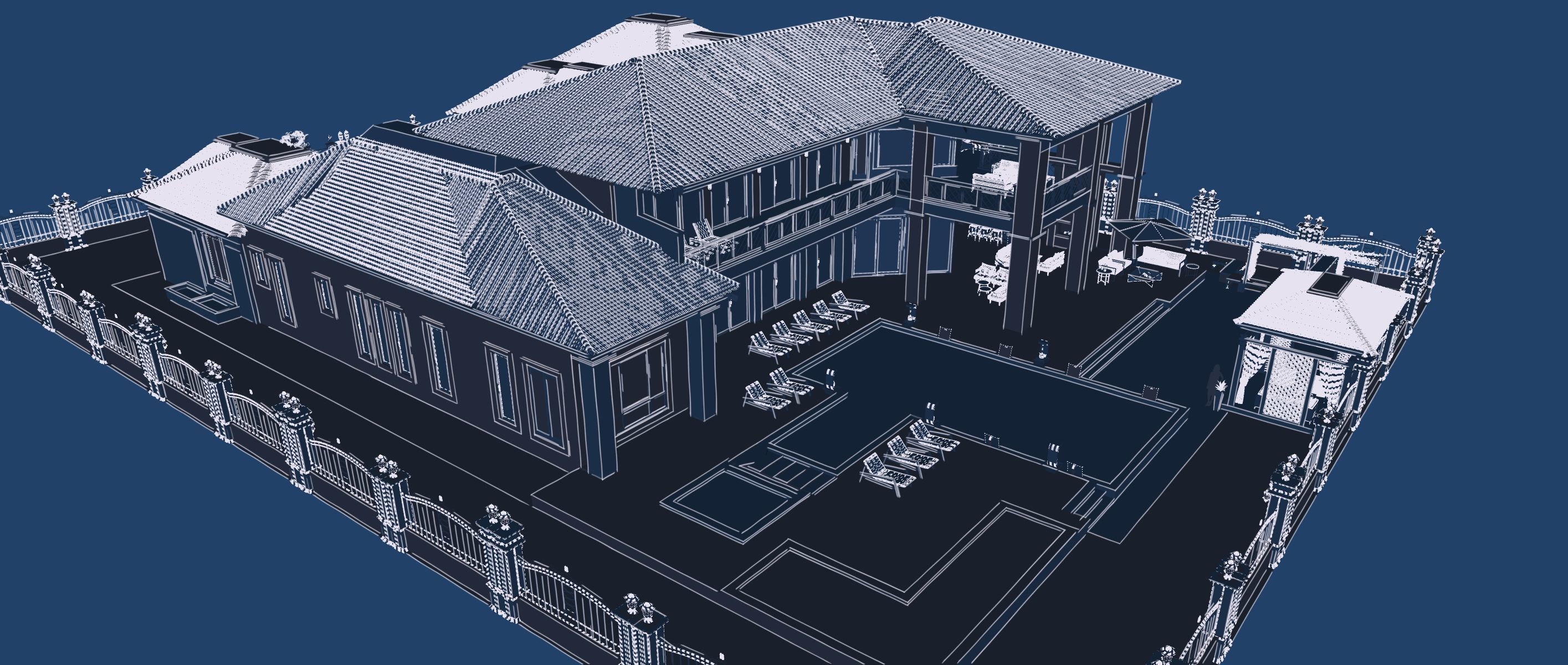 Two story double car garage 3D model_79