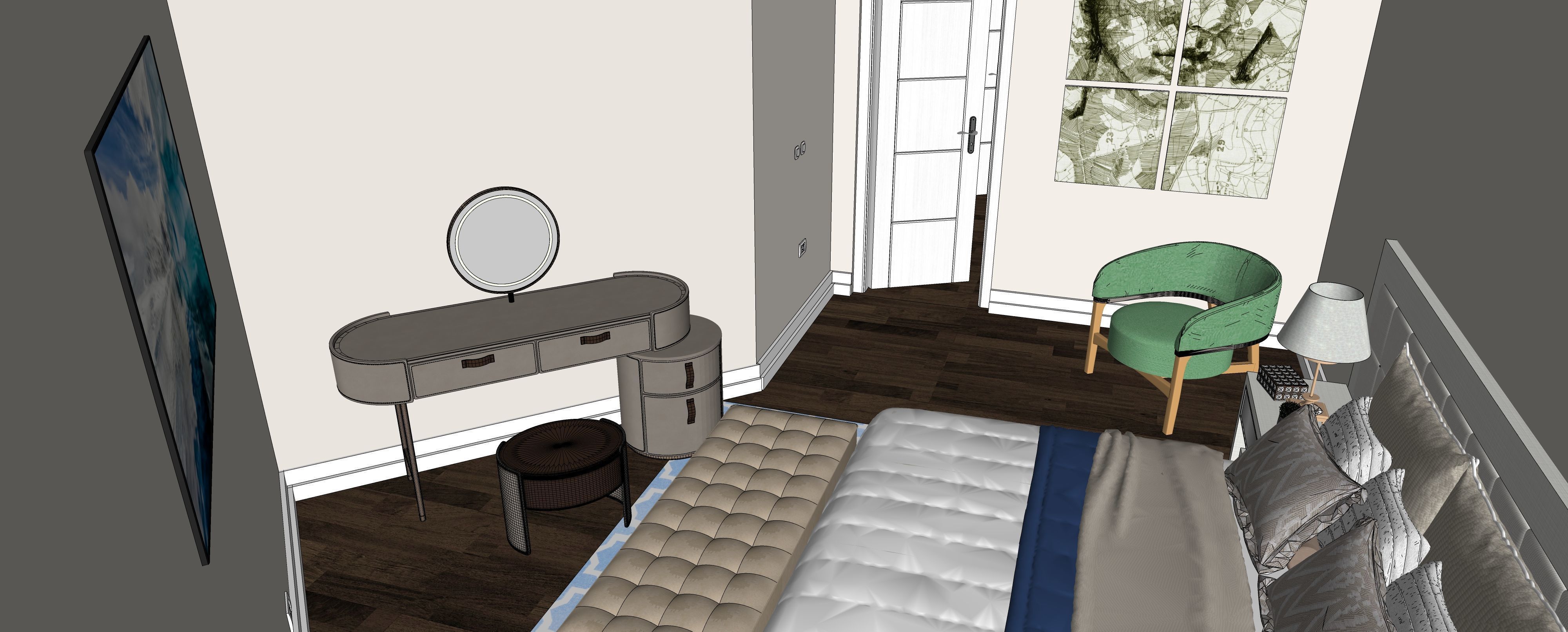 Two story double car garage 3D model_47