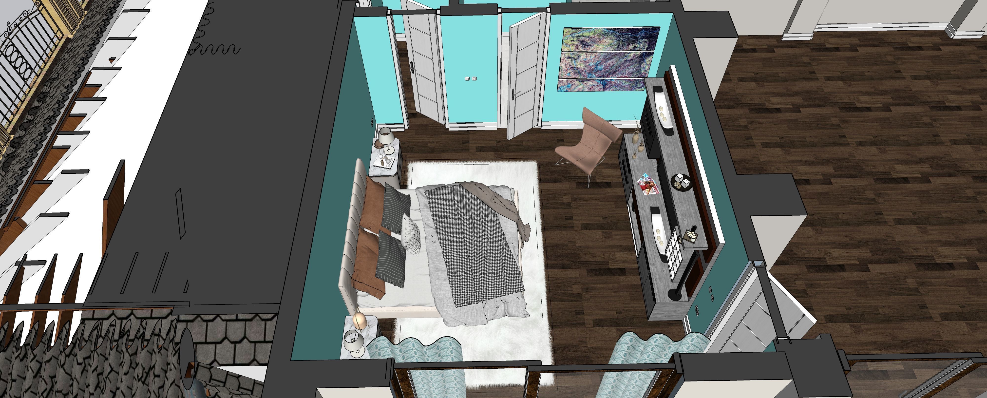 Two story double car garage 3D model_63