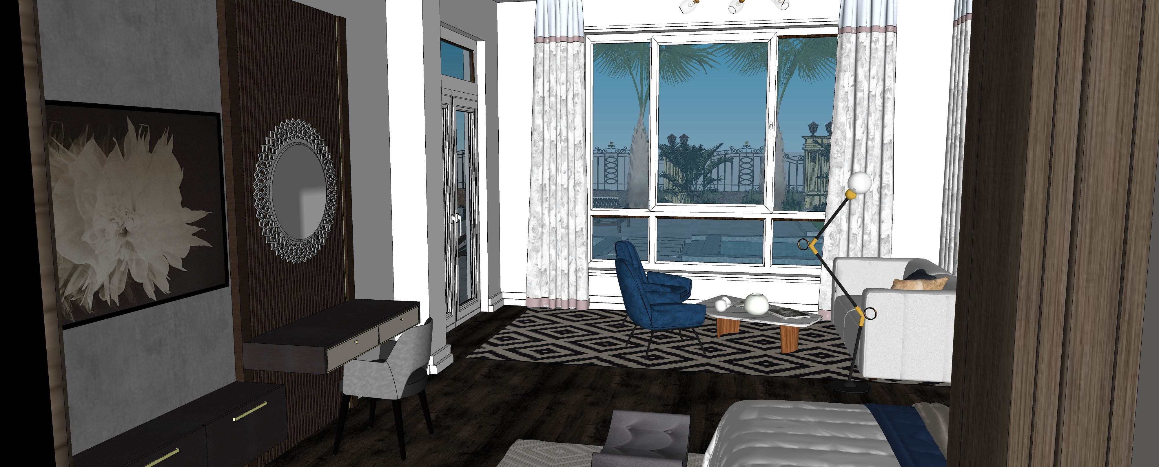 Two story double car garage 3D model_24