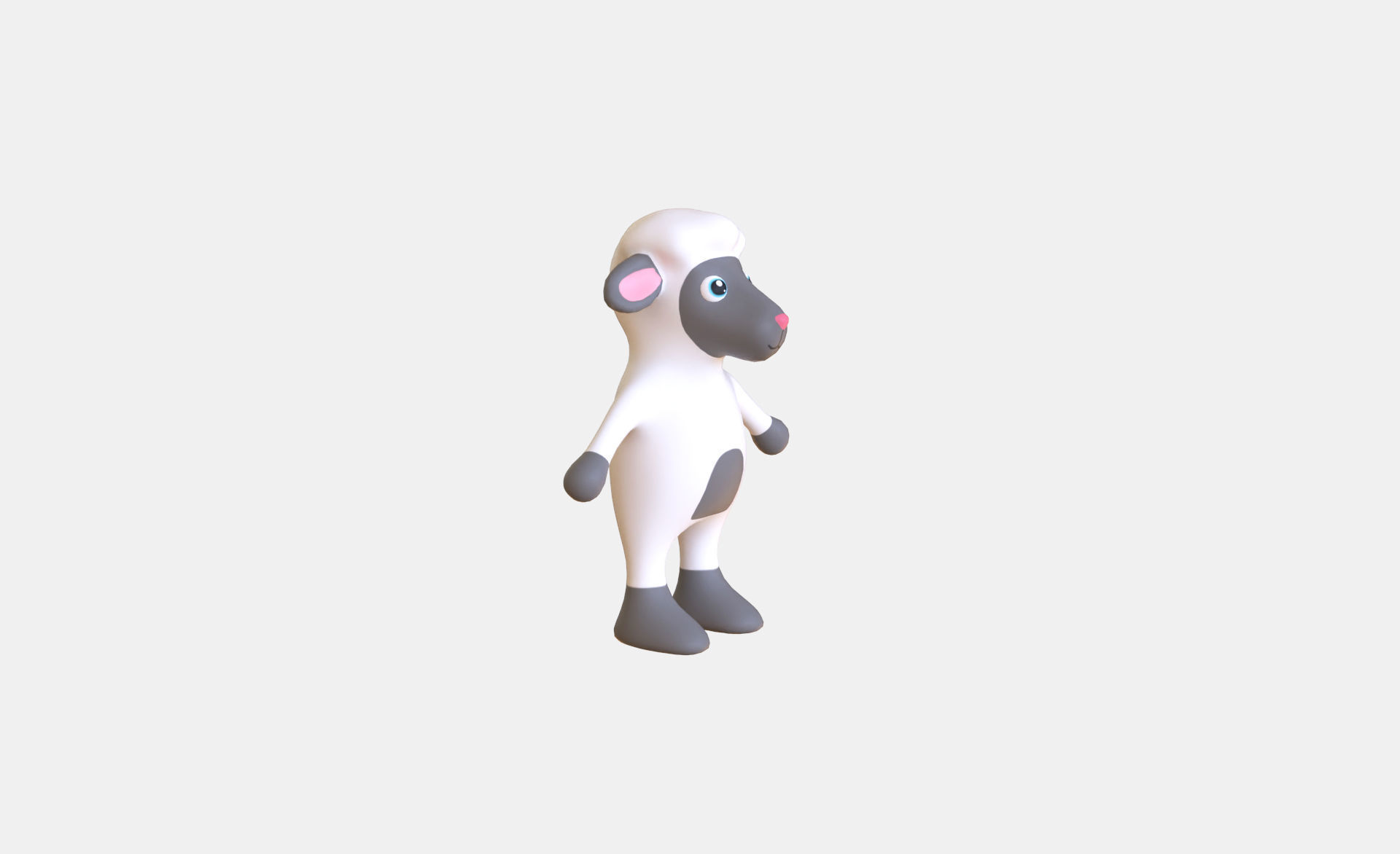 High-Quality 3D Cute Sheep for Games Low-poly 3D model_6