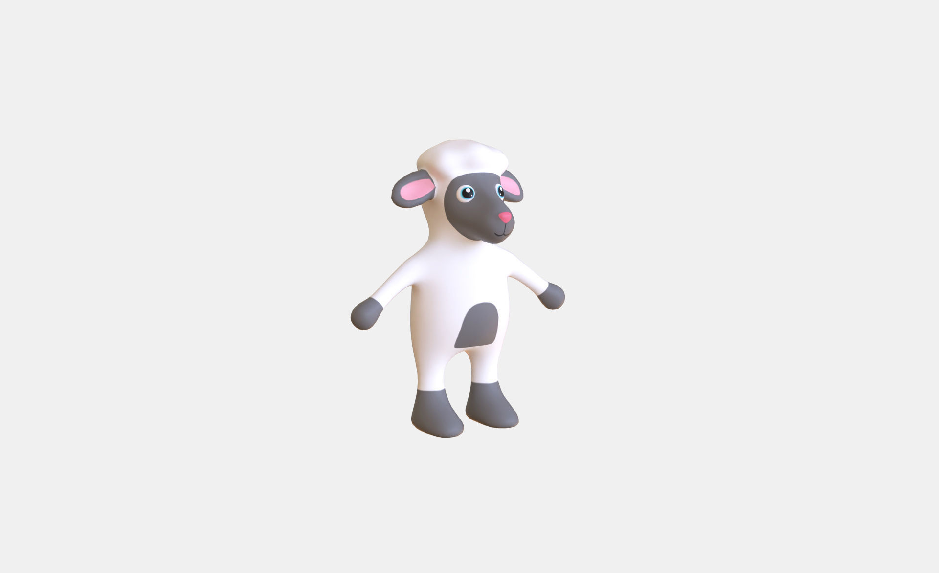 High-Quality 3D Cute Sheep for Games Low-poly 3D model_7