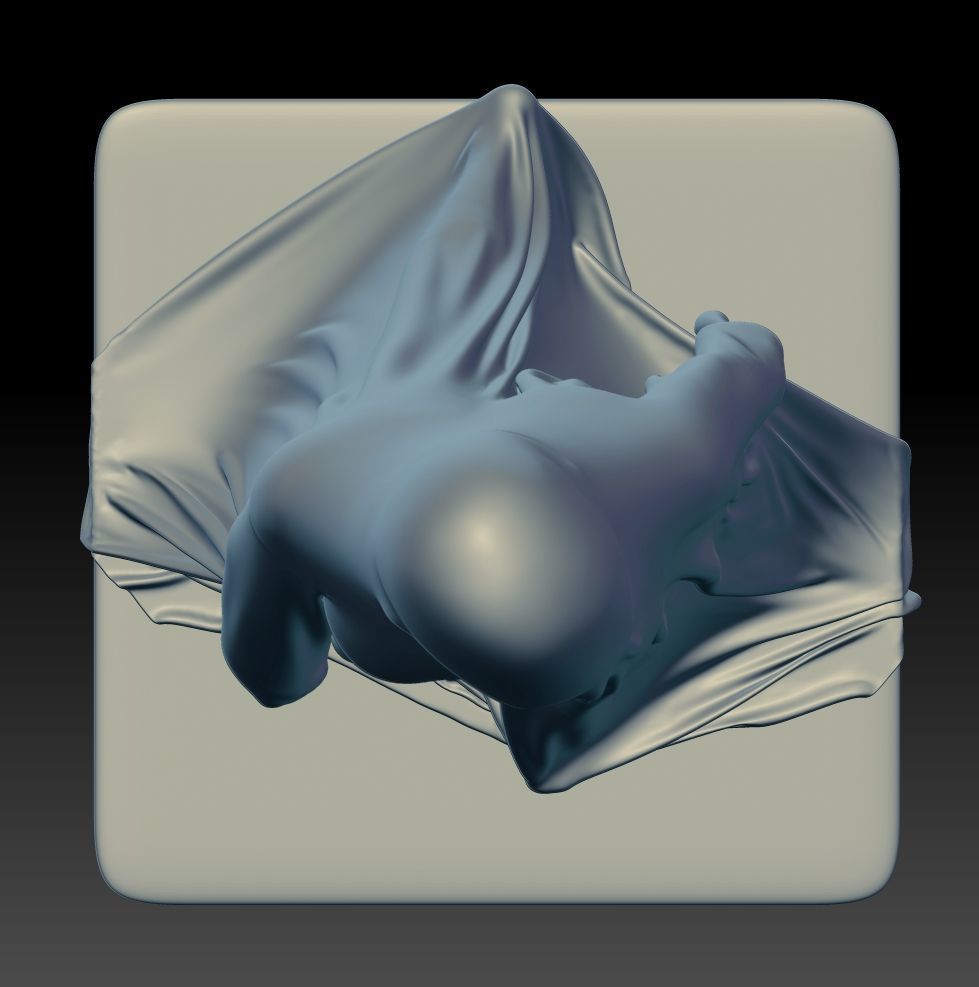 Standing long-veil Girl Ghost 3D print model_7