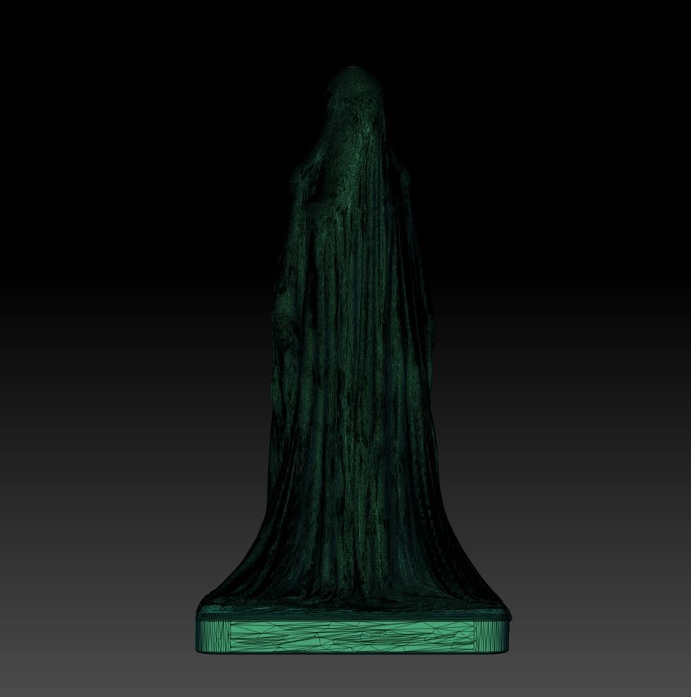 Standing long-veil Girl Ghost 3D print model_6