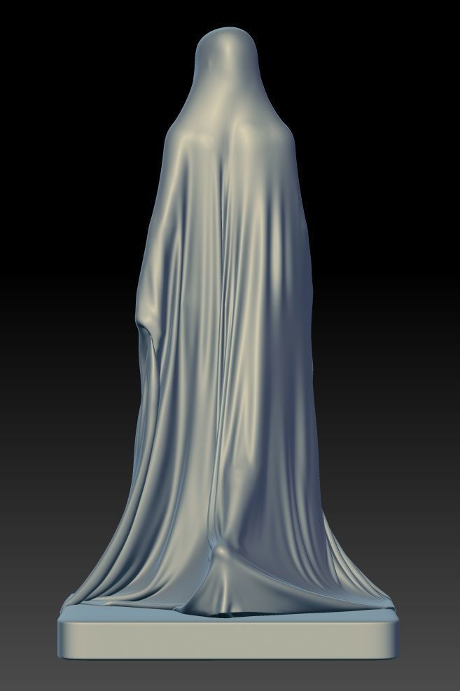 Standing long-veil Girl Ghost 3D print model_3