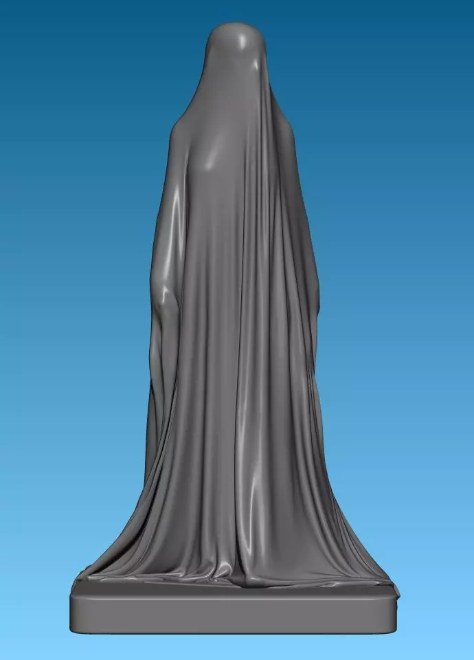 Standing long-veil Girl Ghost 3D print model_0