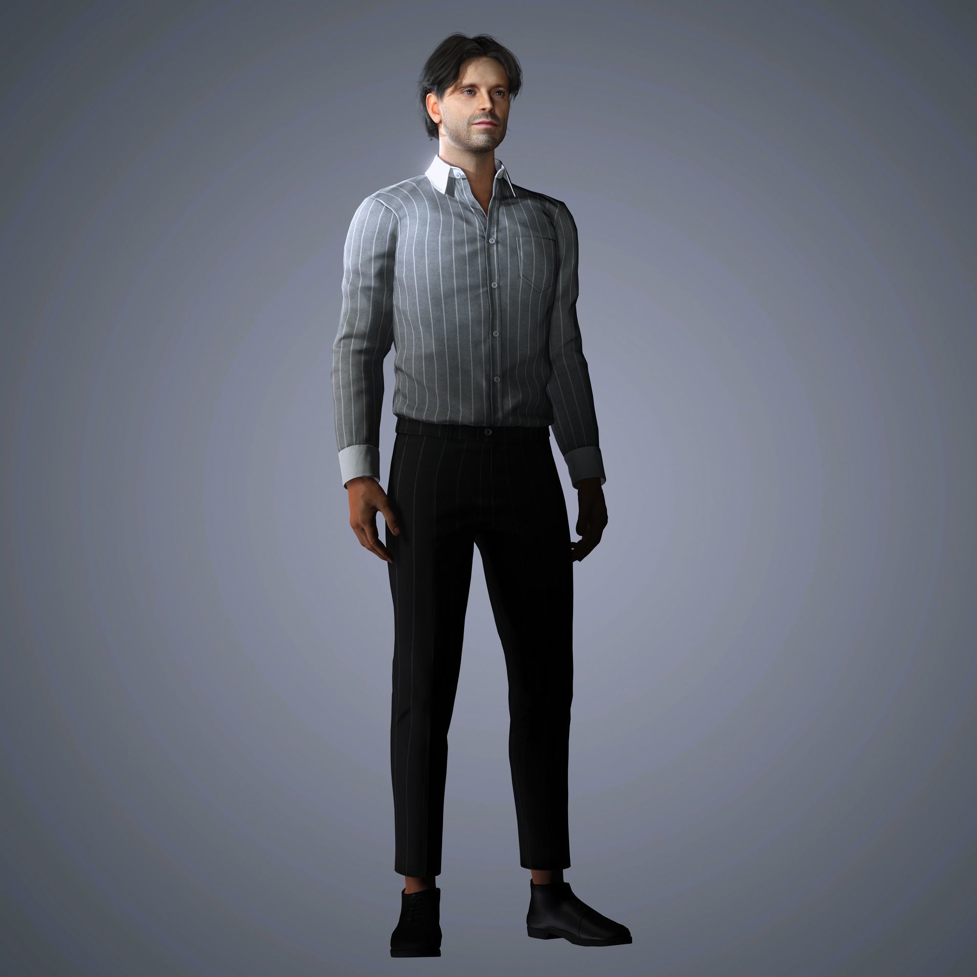 Sebastian Stan Character  Low-poly 3D model_7