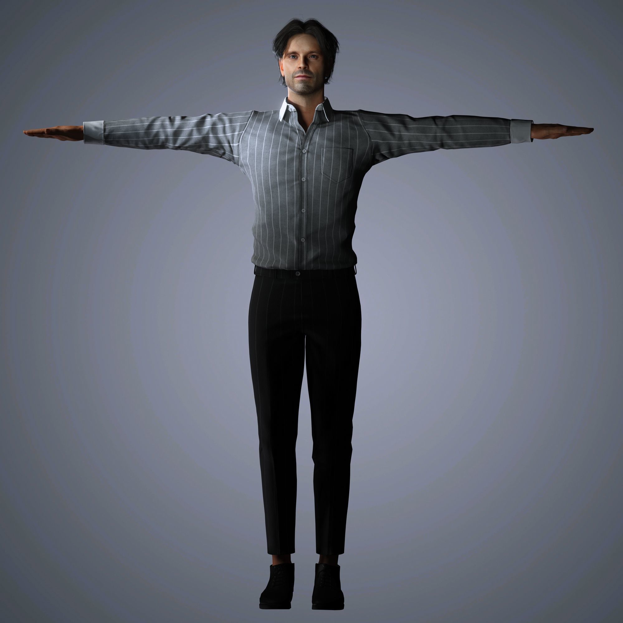 Sebastian Stan Character  Low-poly 3D model_14