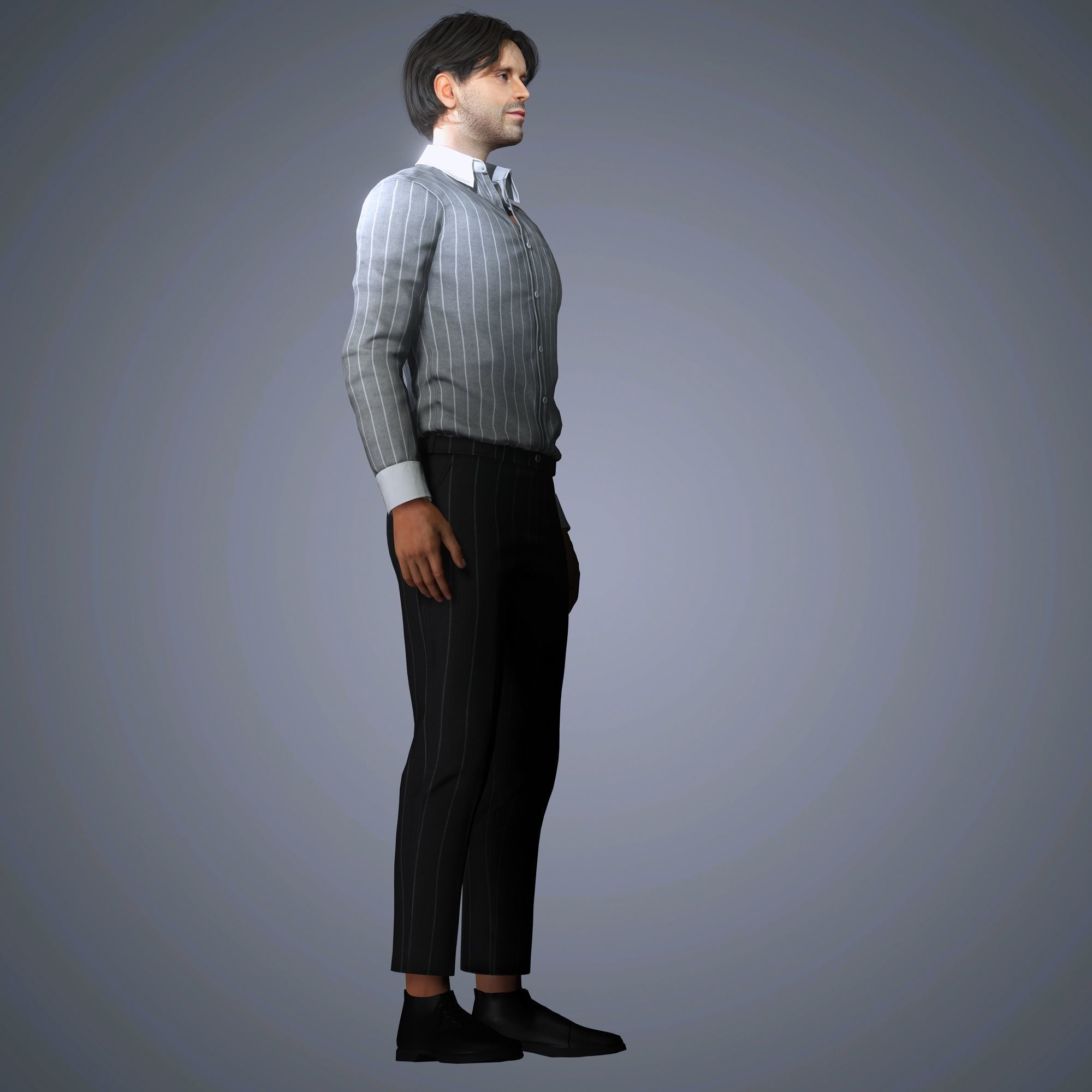 Sebastian Stan Character  Low-poly 3D model_9