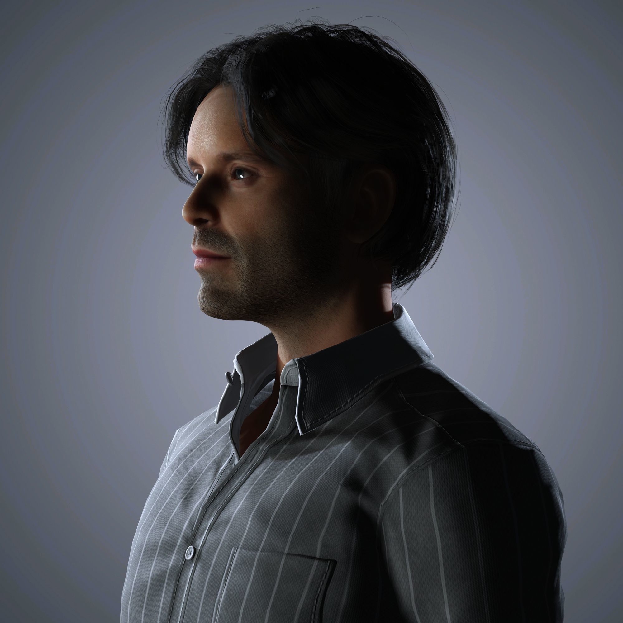 Sebastian Stan Character  Low-poly 3D model_3