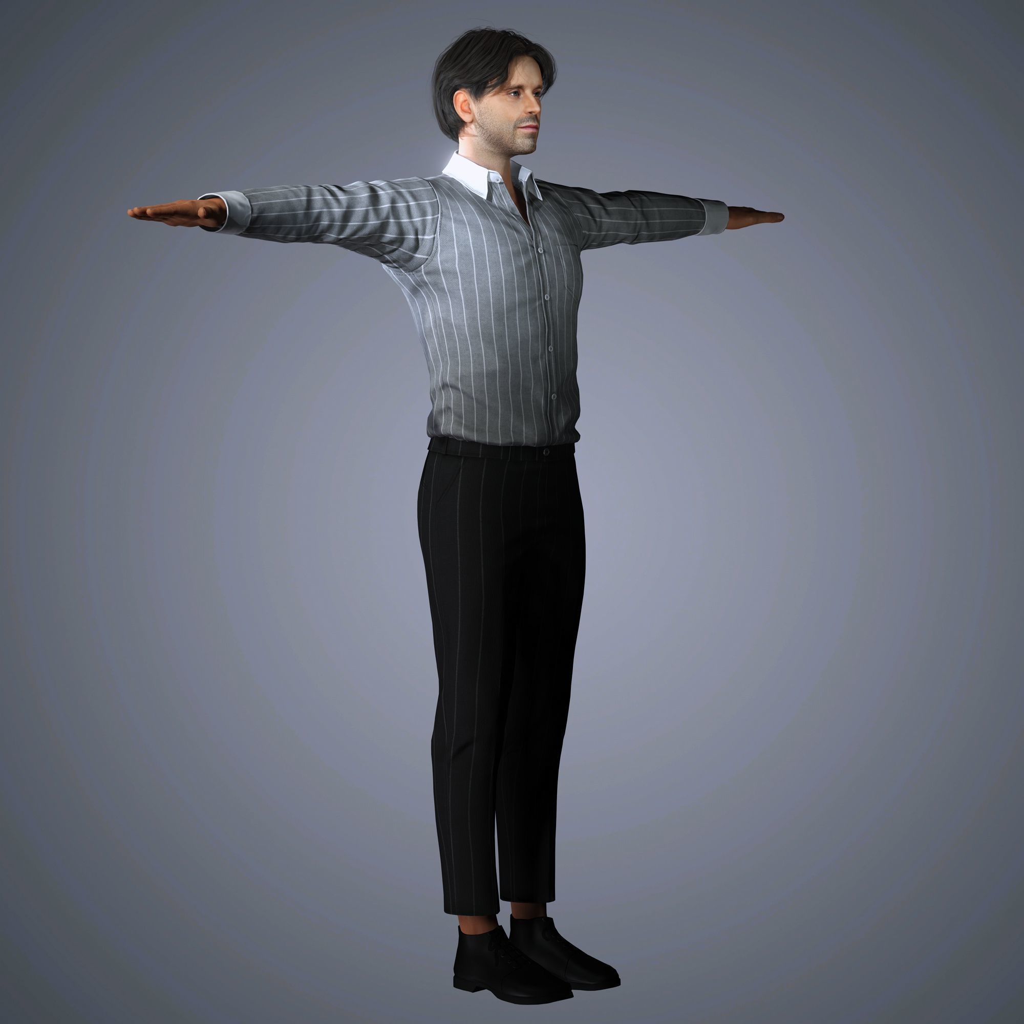 Sebastian Stan Character  Low-poly 3D model_13