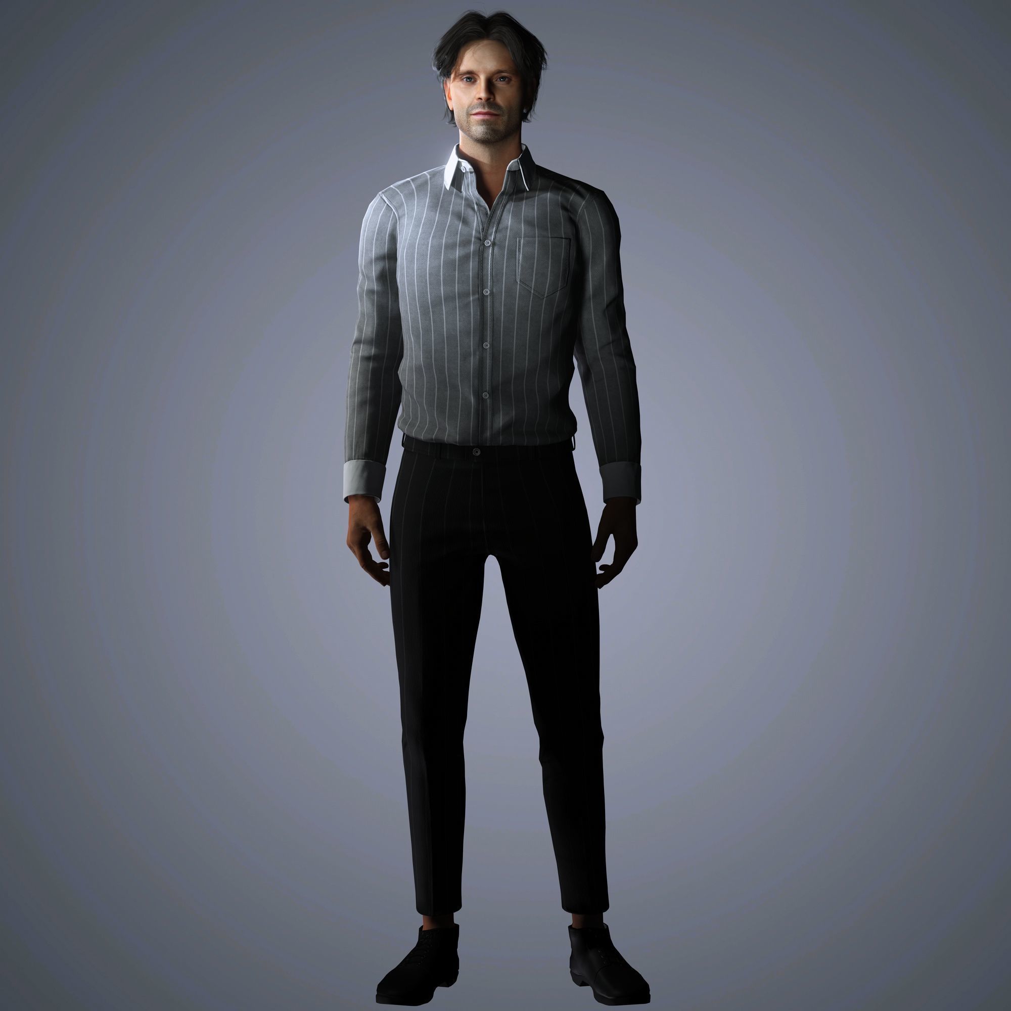 Sebastian Stan Character  Low-poly 3D model_6