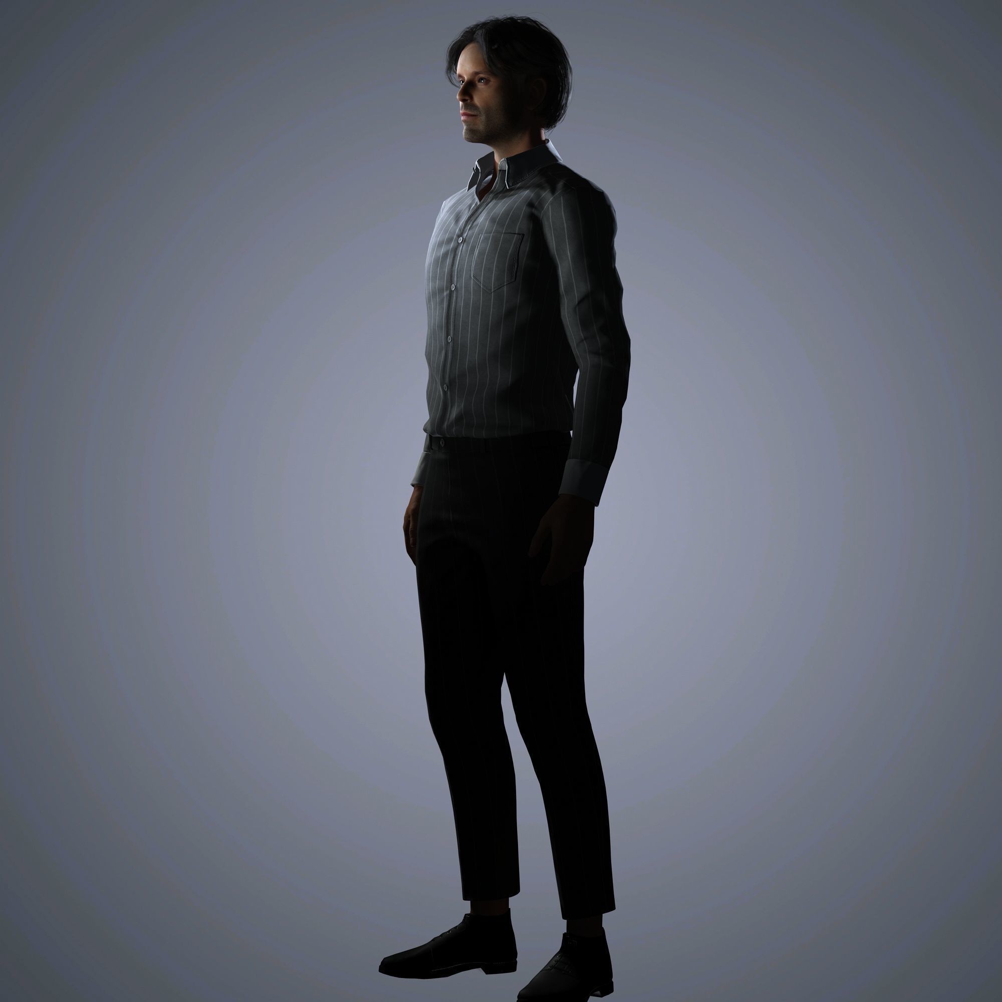 Sebastian Stan Character  Low-poly 3D model_8