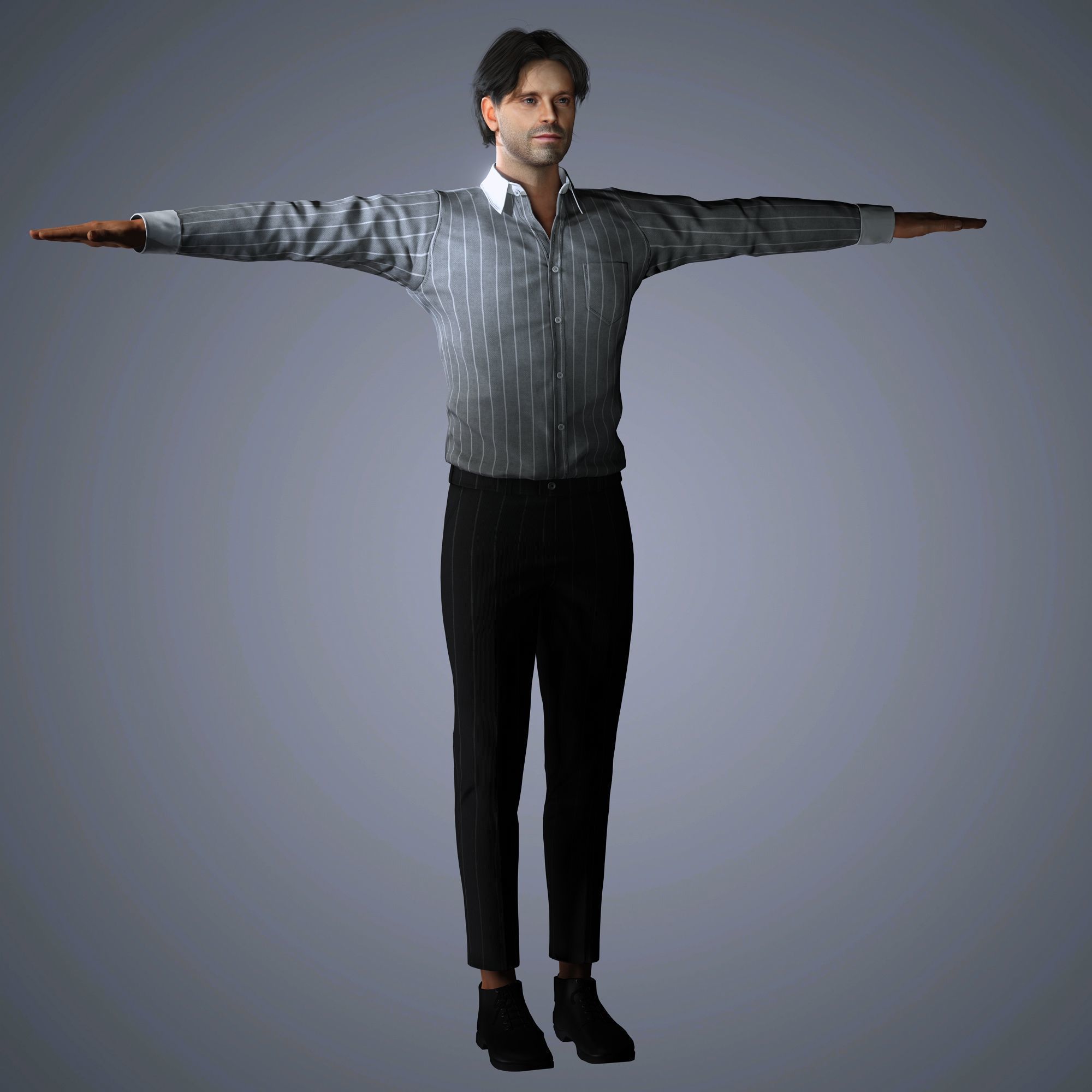 Sebastian Stan Character  Low-poly 3D model_16