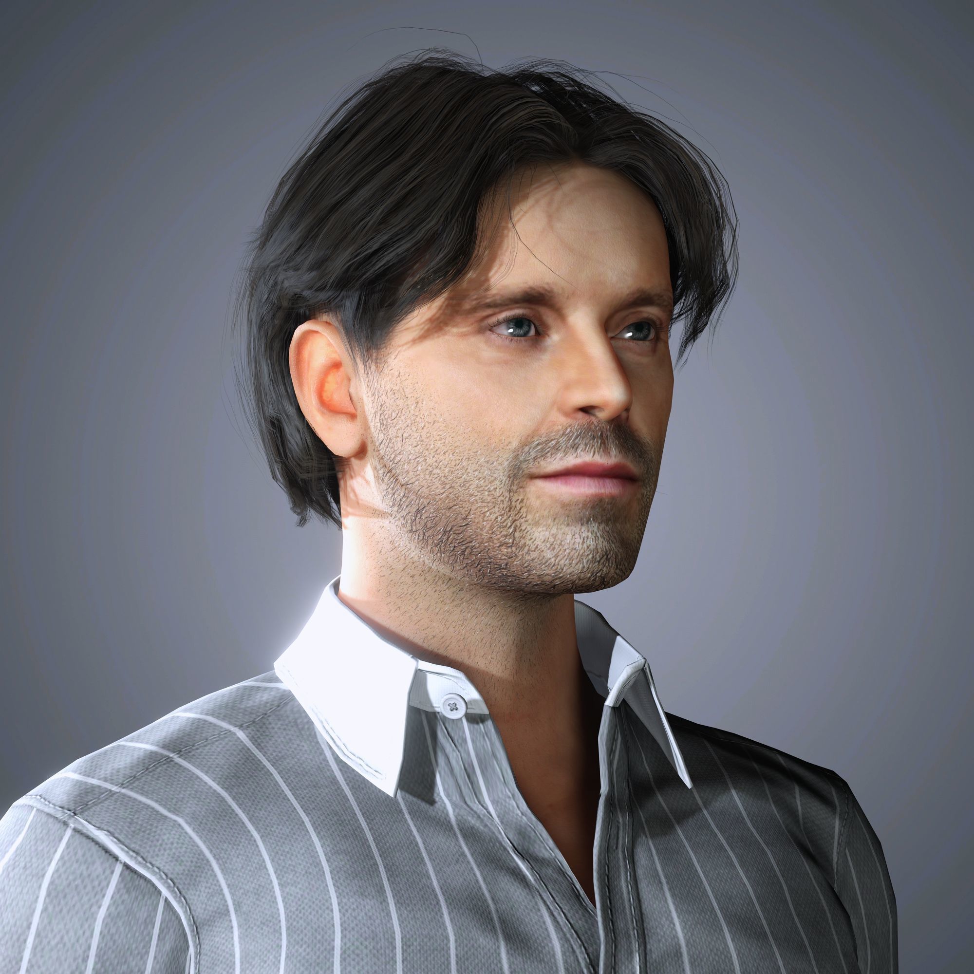 Sebastian Stan Character  Low-poly 3D model_2