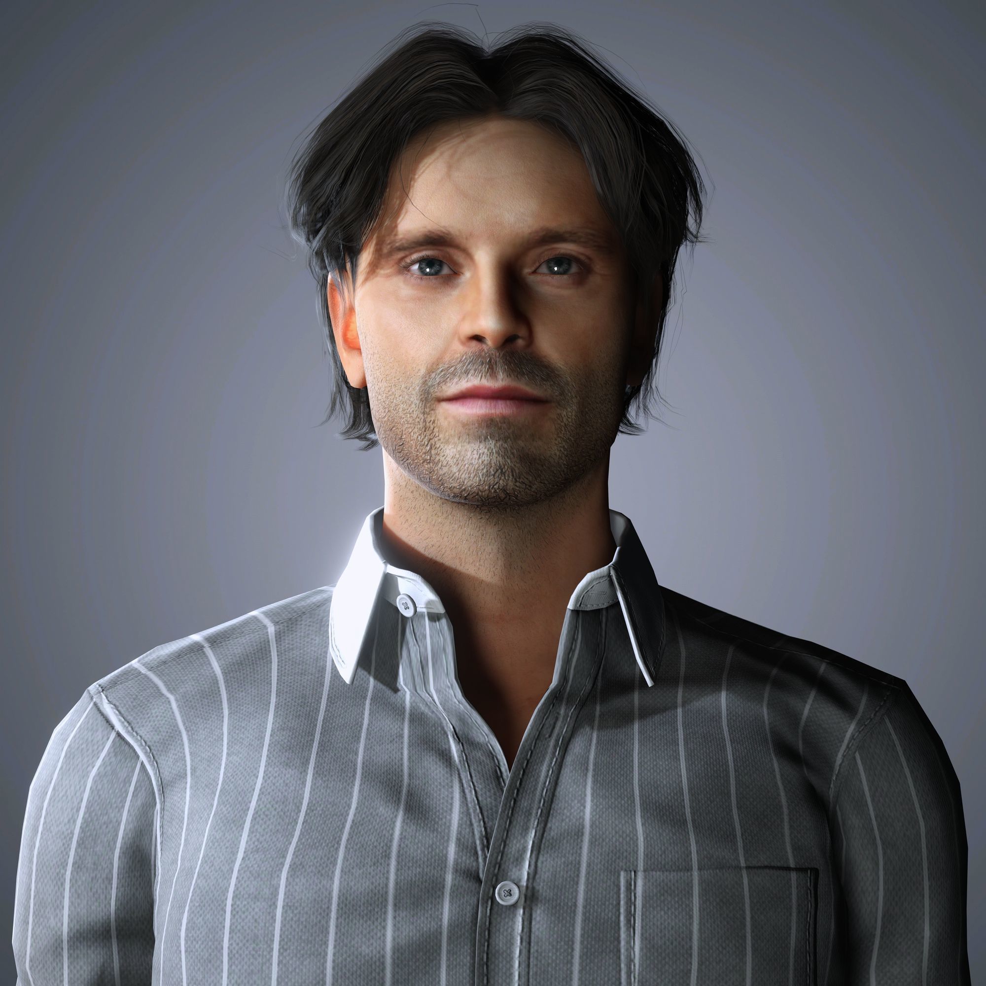 Sebastian Stan Character  Low-poly 3D model_1