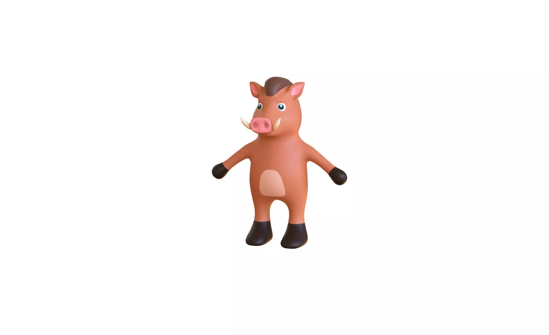 High-Quality 3D Cute Wild Boar for Games Low-poly 3D model_0