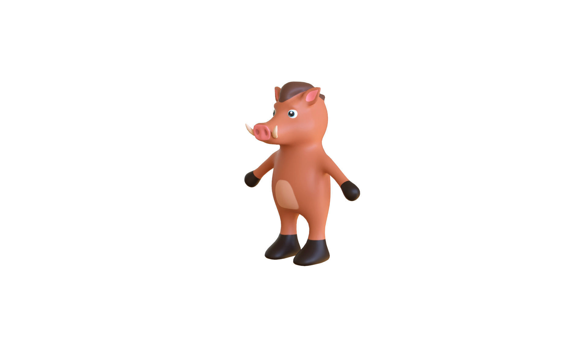 High-Quality 3D Cute Wild Boar for Games Low-poly 3D model_1