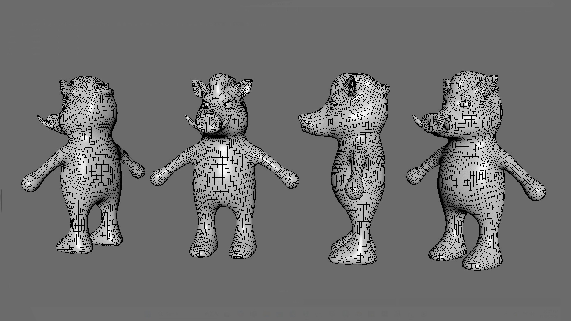 High-Quality 3D Cute Wild Boar for Games Low-poly 3D model_8