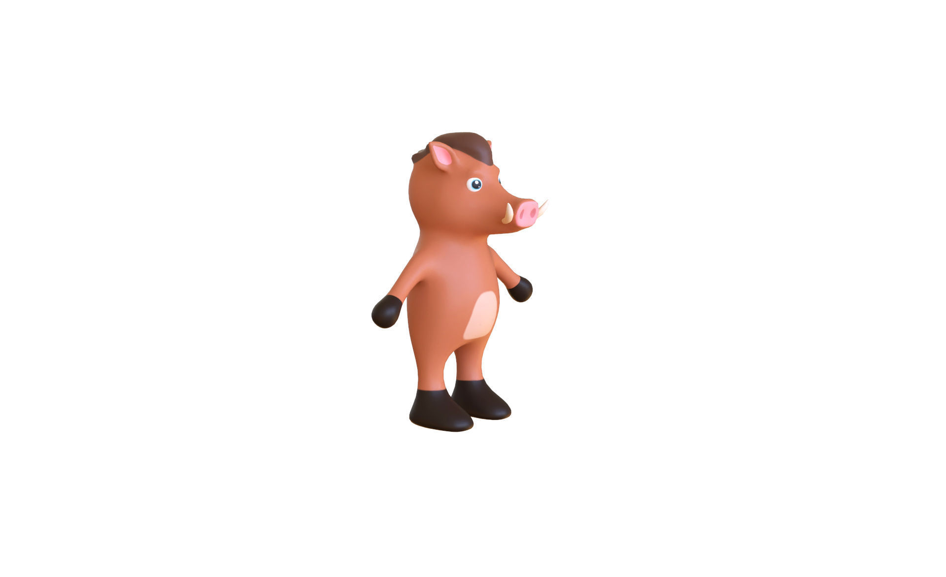 High-Quality 3D Cute Wild Boar for Games Low-poly 3D model_6