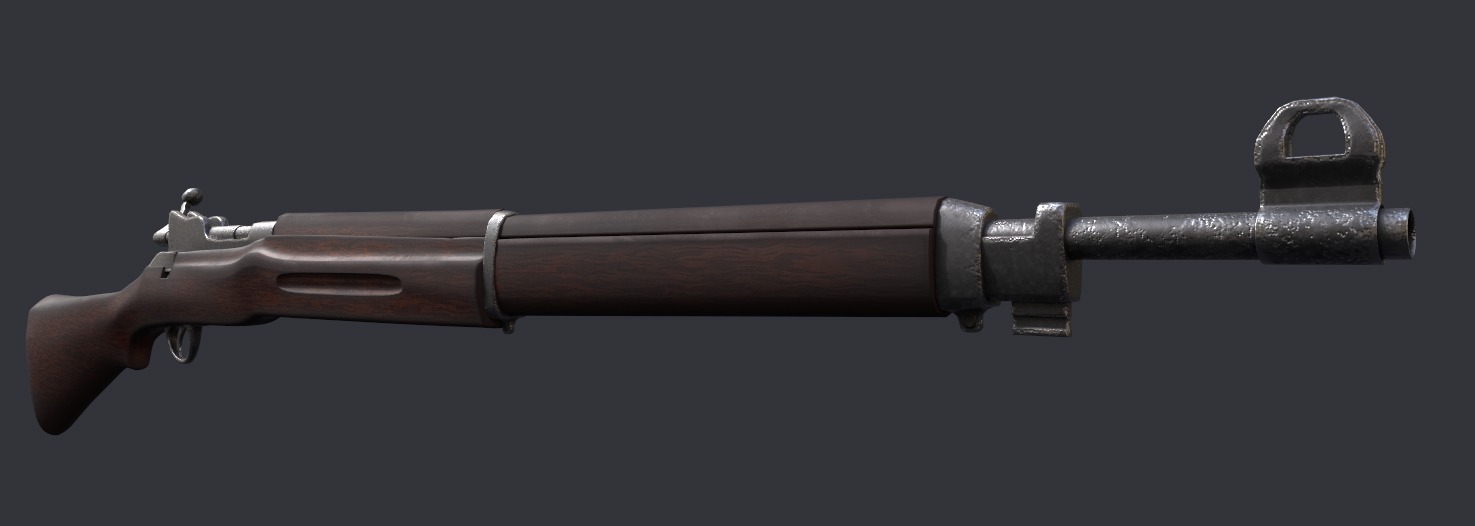 M1917 Enfield Low-poly 3D model_4