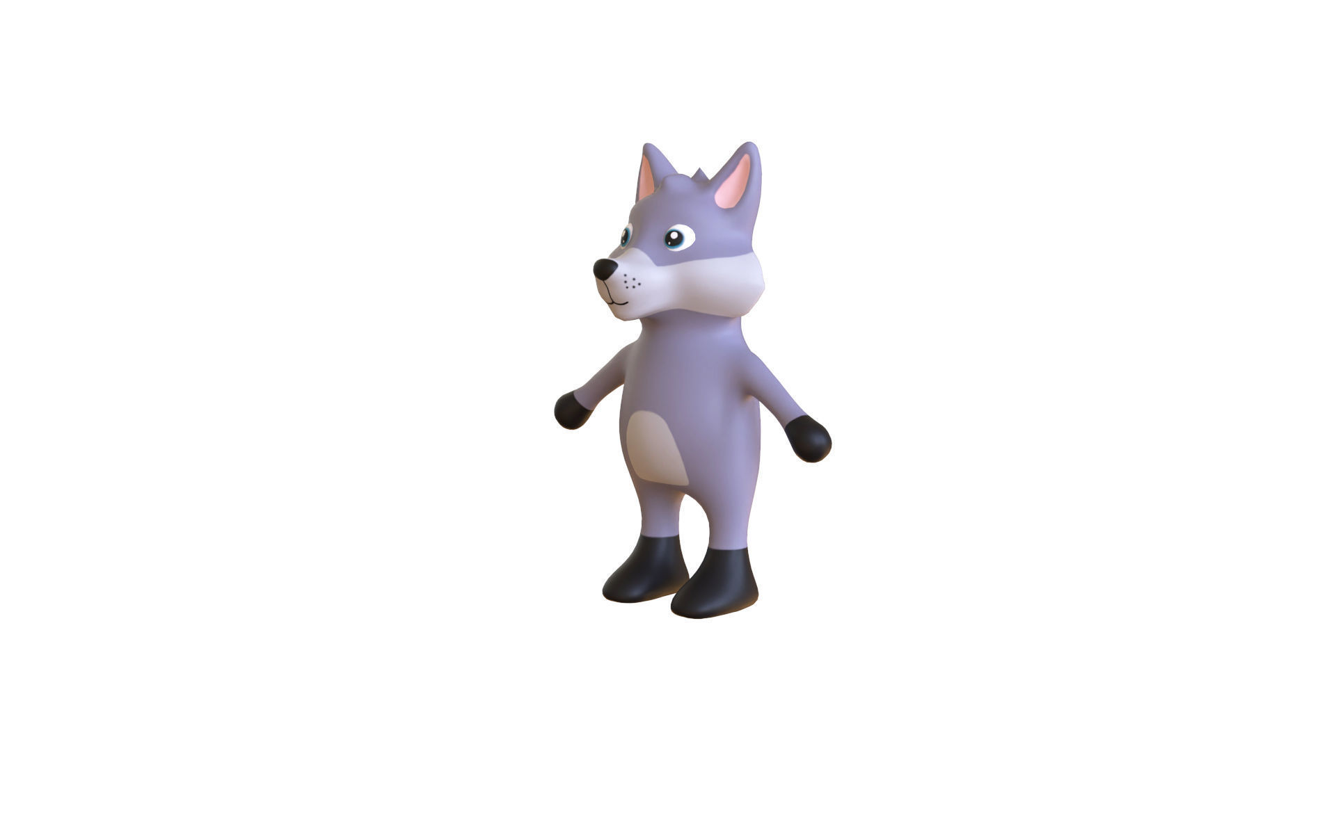 High-Quality 3D Cute Wolf for Games Low-poly 3D model_1