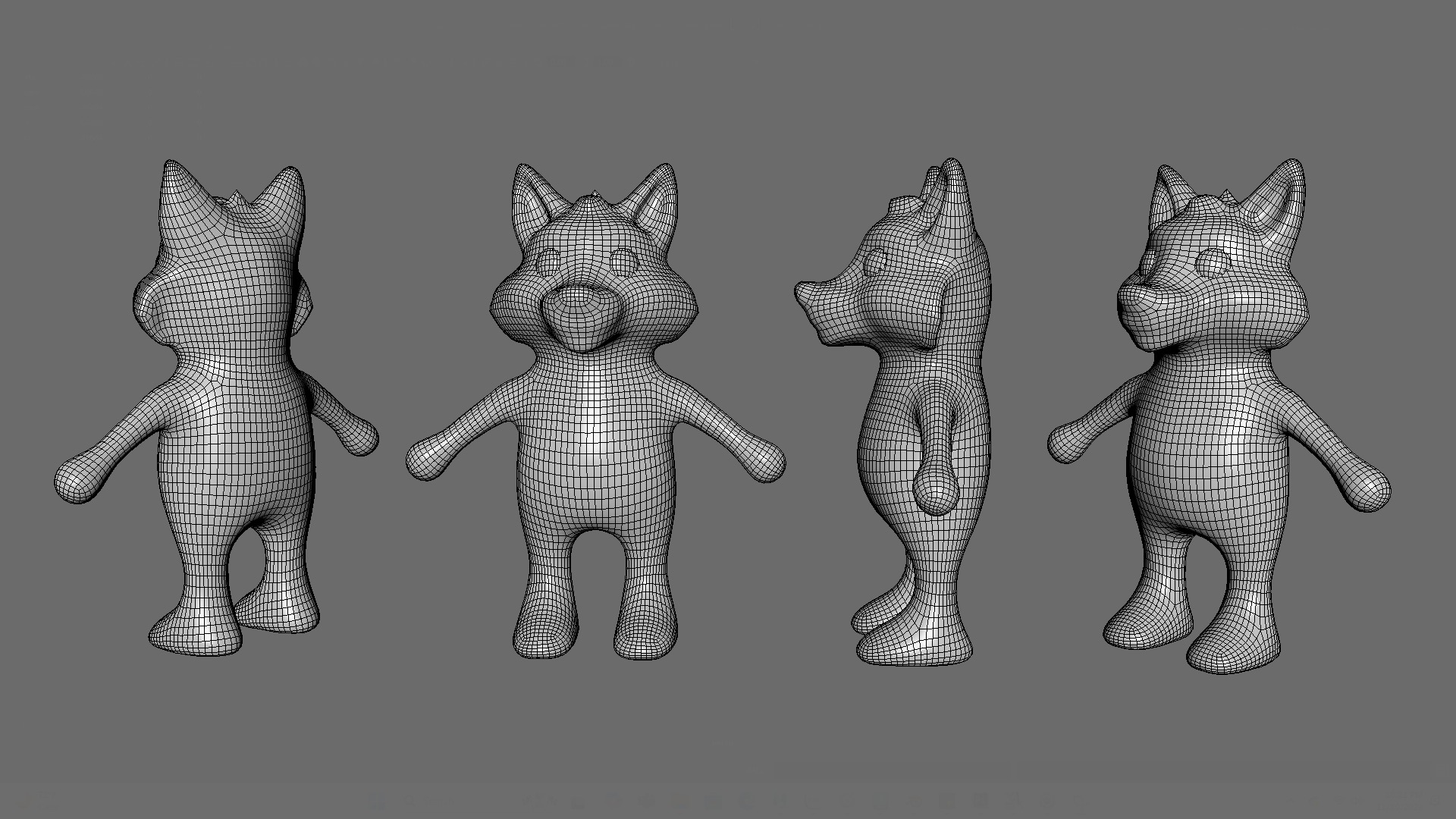 High-Quality 3D Cute Wolf for Games Low-poly 3D model_9