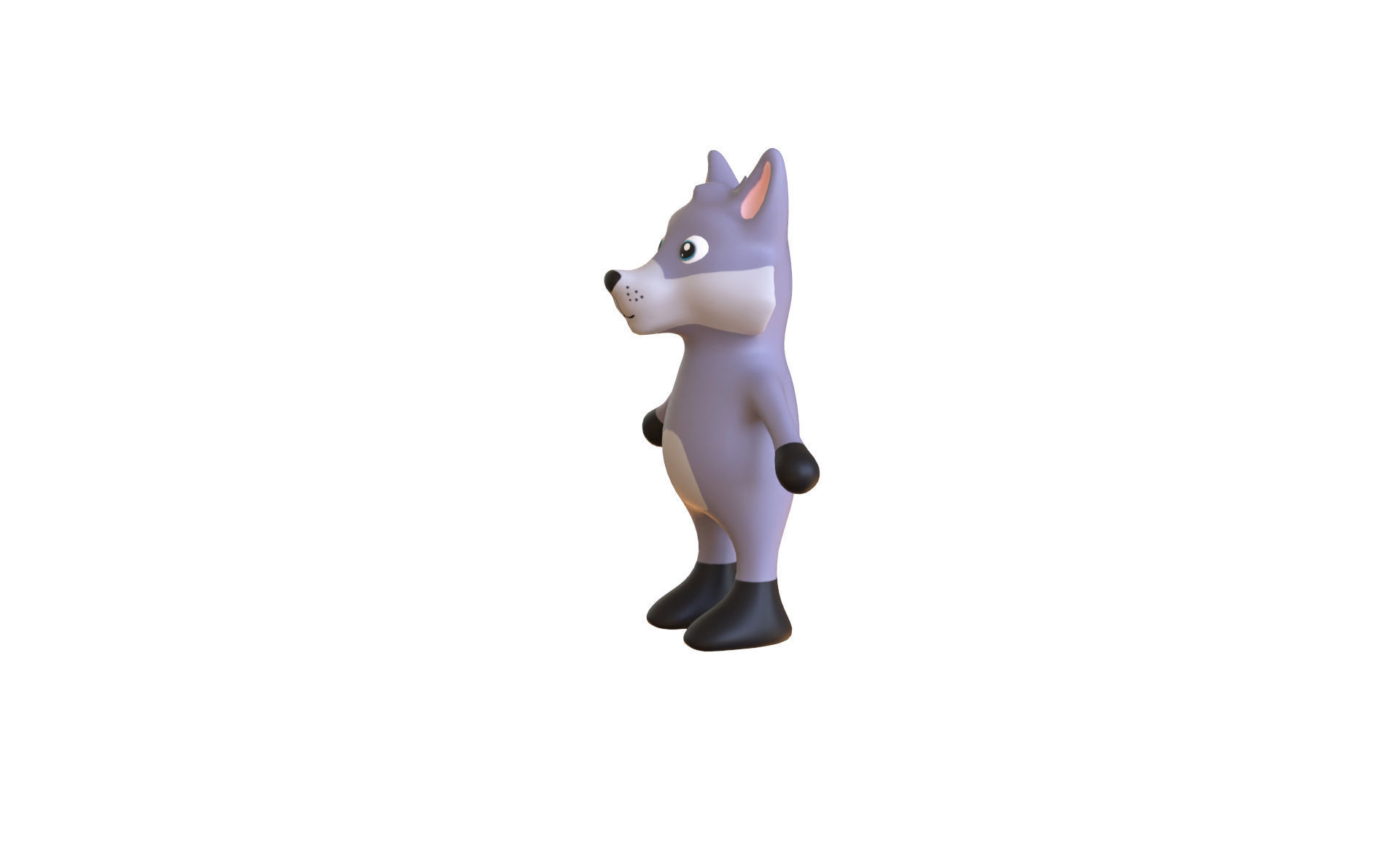 High-Quality 3D Cute Wolf for Games Low-poly 3D model_2