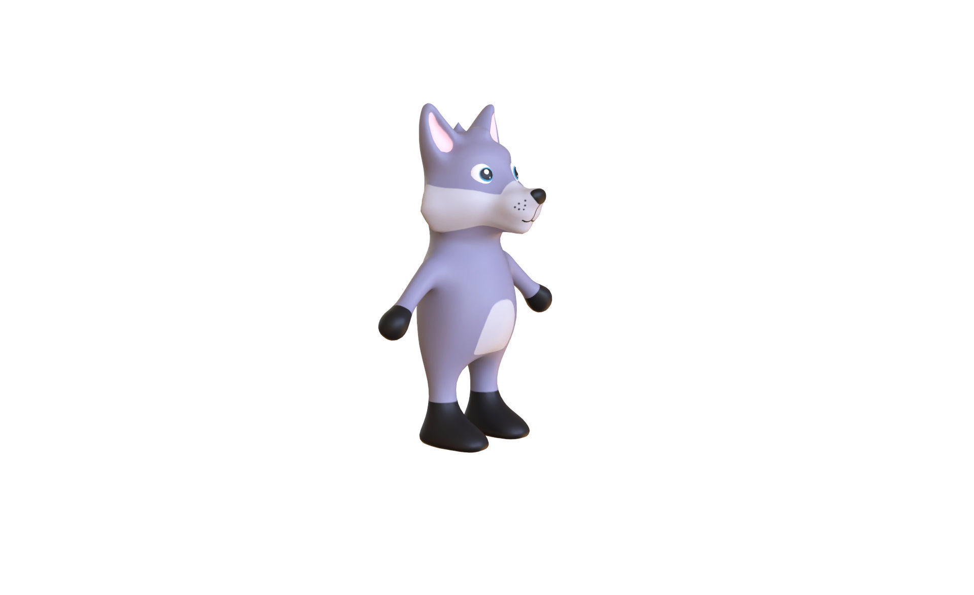 High-Quality 3D Cute Wolf for Games Low-poly 3D model_6