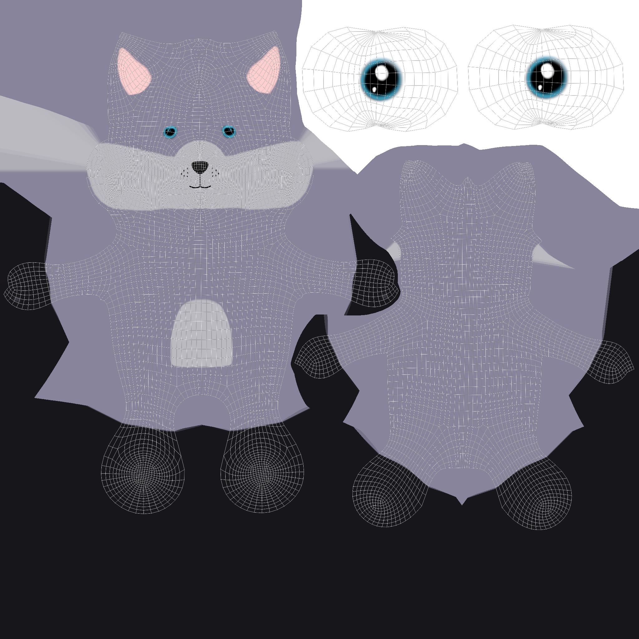 High-Quality 3D Cute Wolf for Games Low-poly 3D model_8