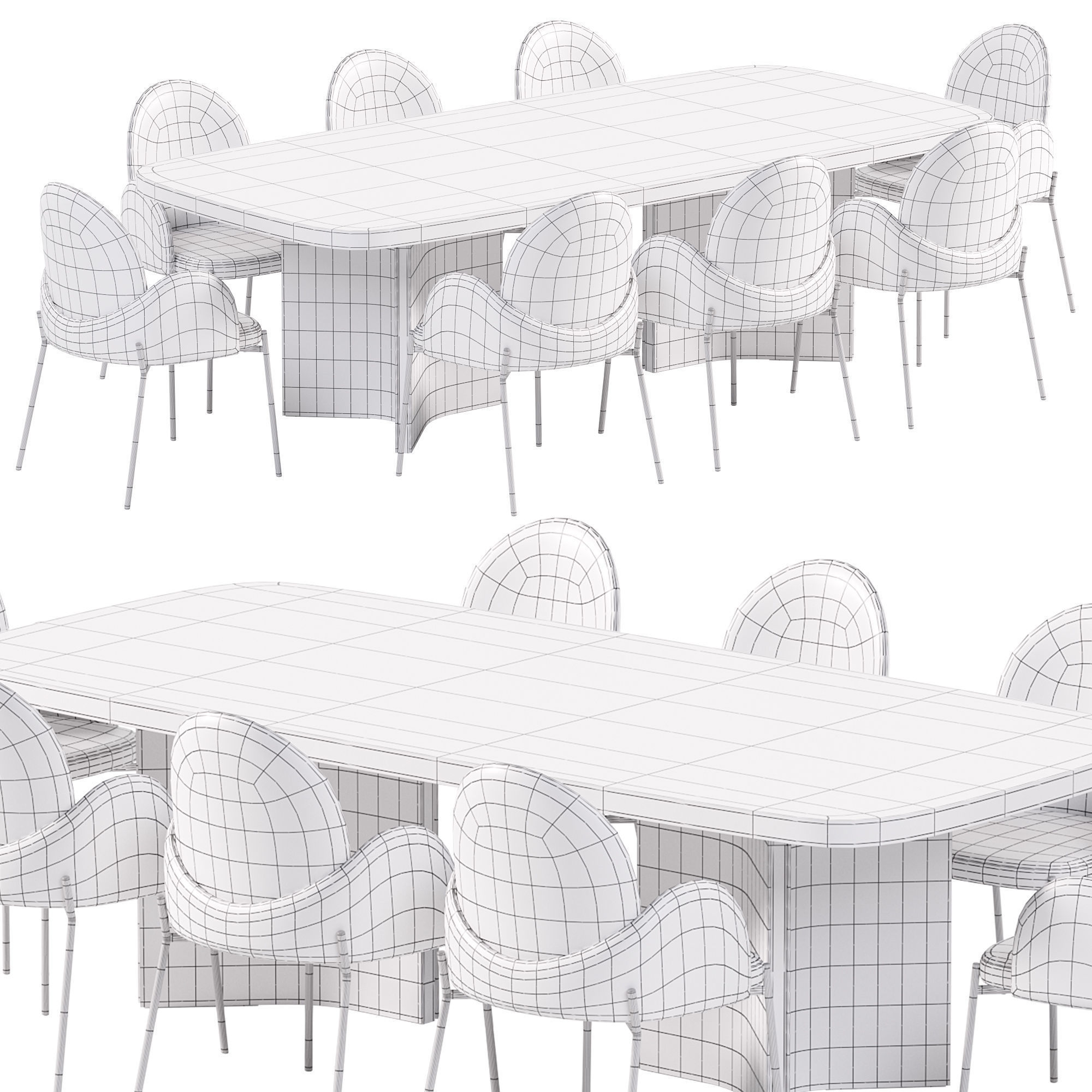 Dining Set N10 3D model_7