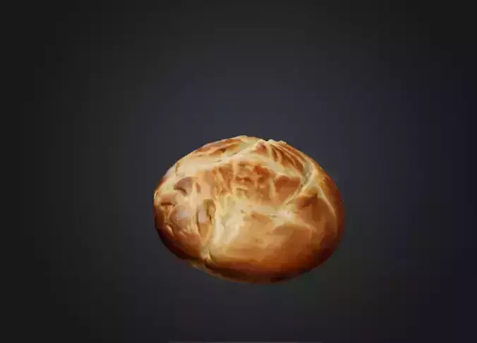 3D Model of a Fresh Artisan Bread Loaf